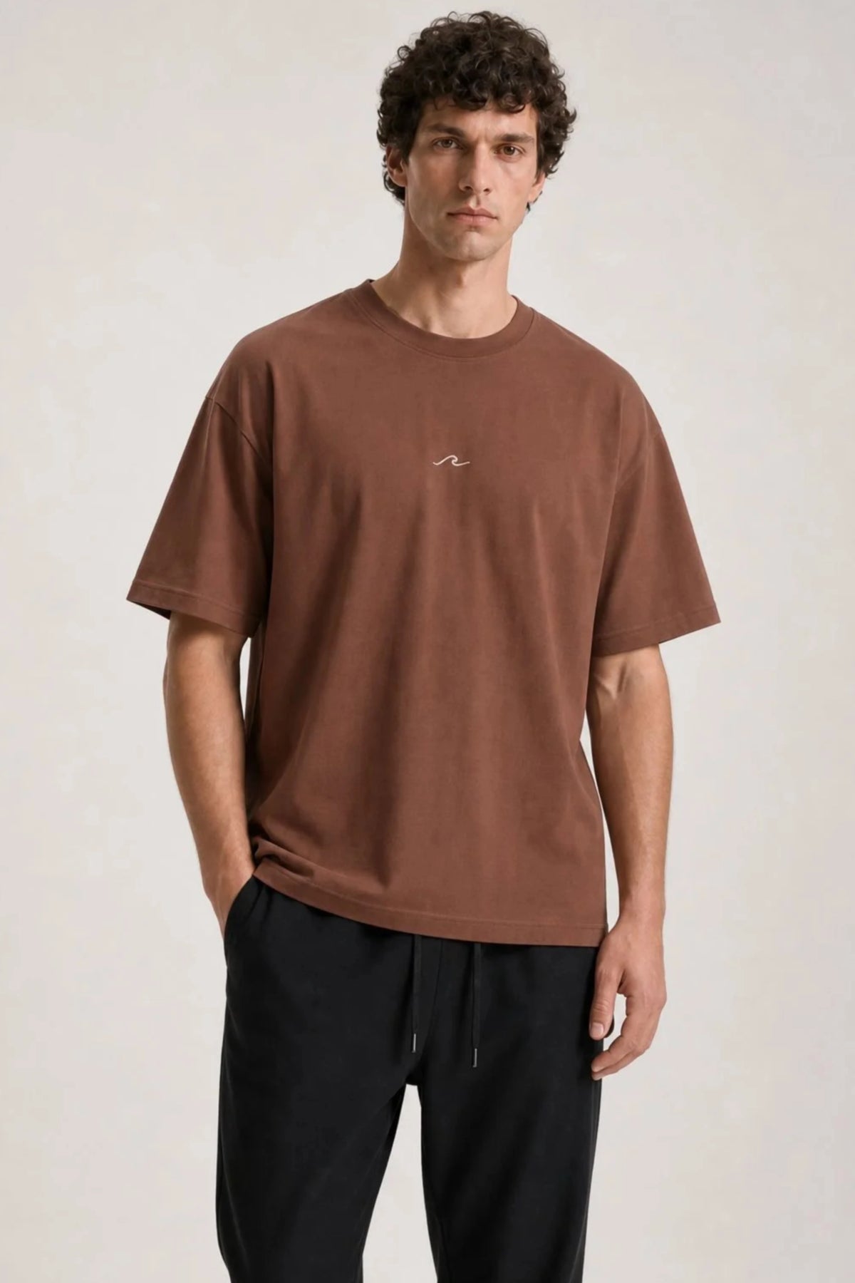 Men's Brown Born to Discover Oversized T-Shirt