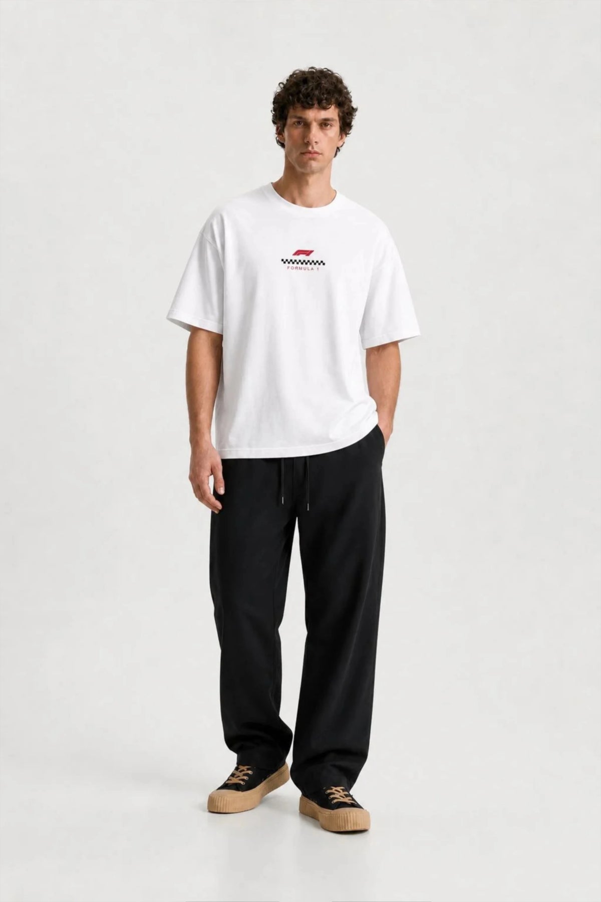 Men's White Formula 1 Oversized T-Shirt