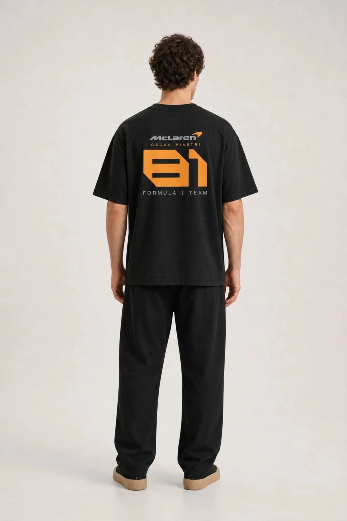 Oscar Piastri T-Shirt Oversized Fit Black 240 GSM Sustainable Cotton