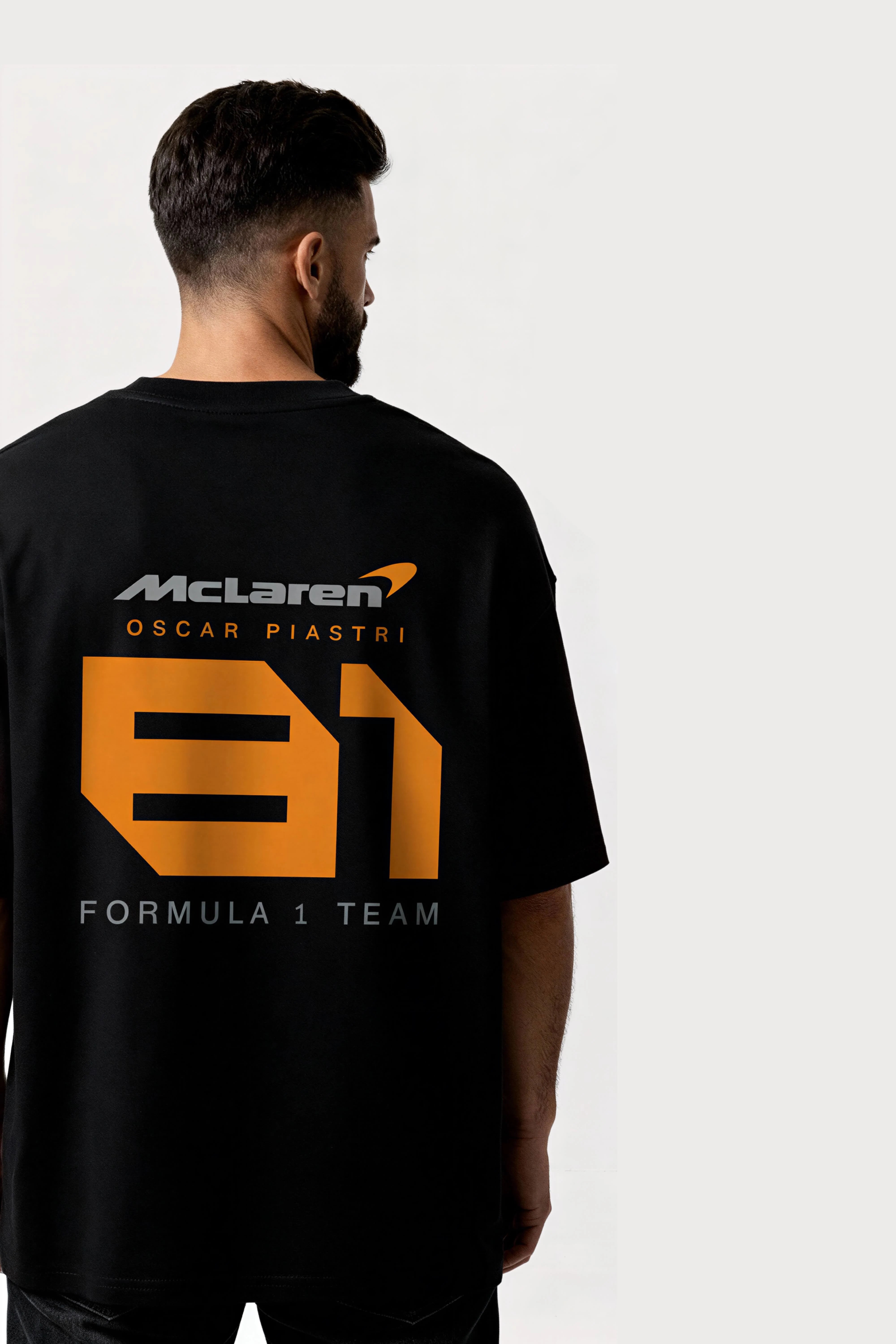 Men's Black Oscar Piastri Oversized T-Shirt