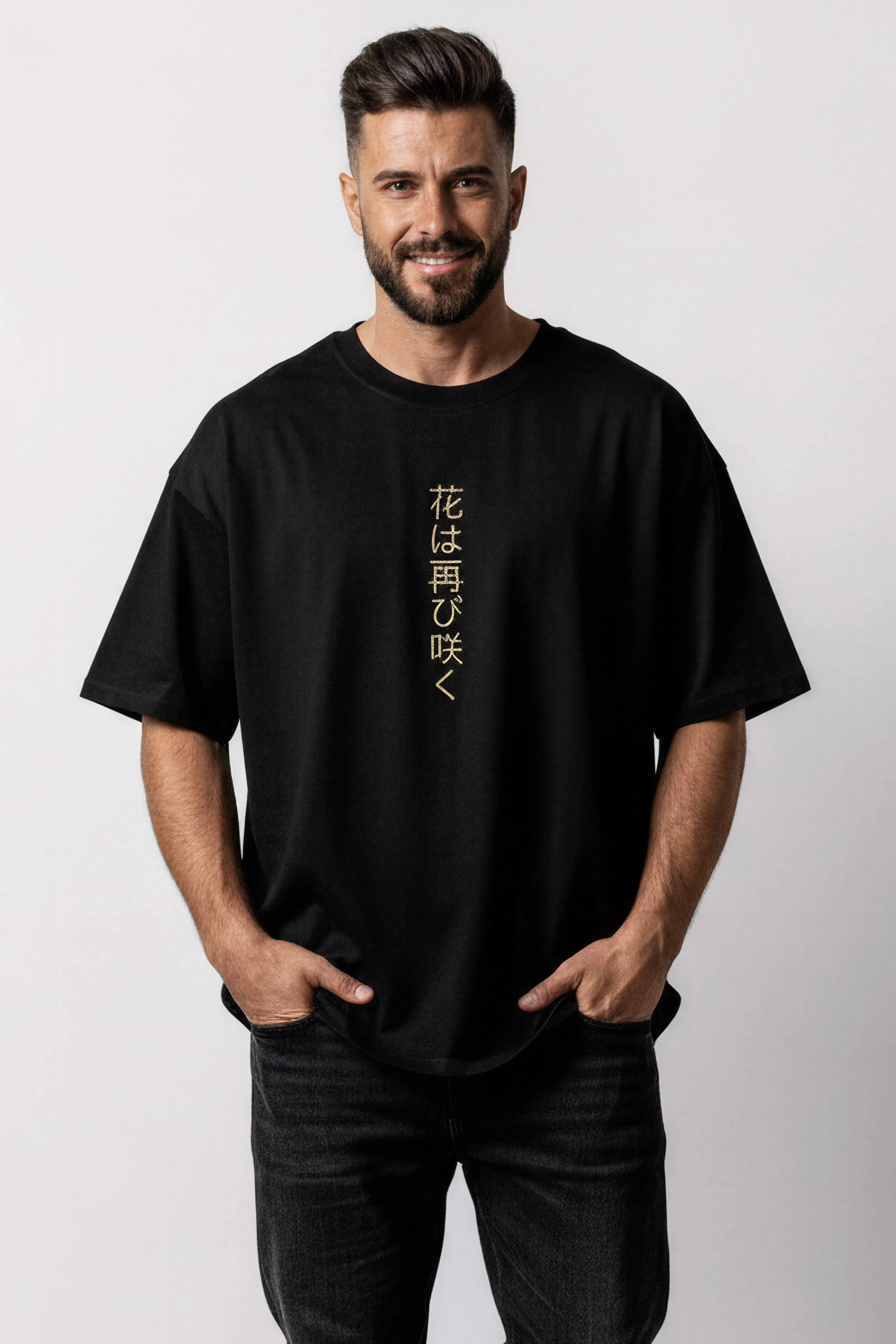 Men's Black Tokyo Spring Oversized T-Shirt