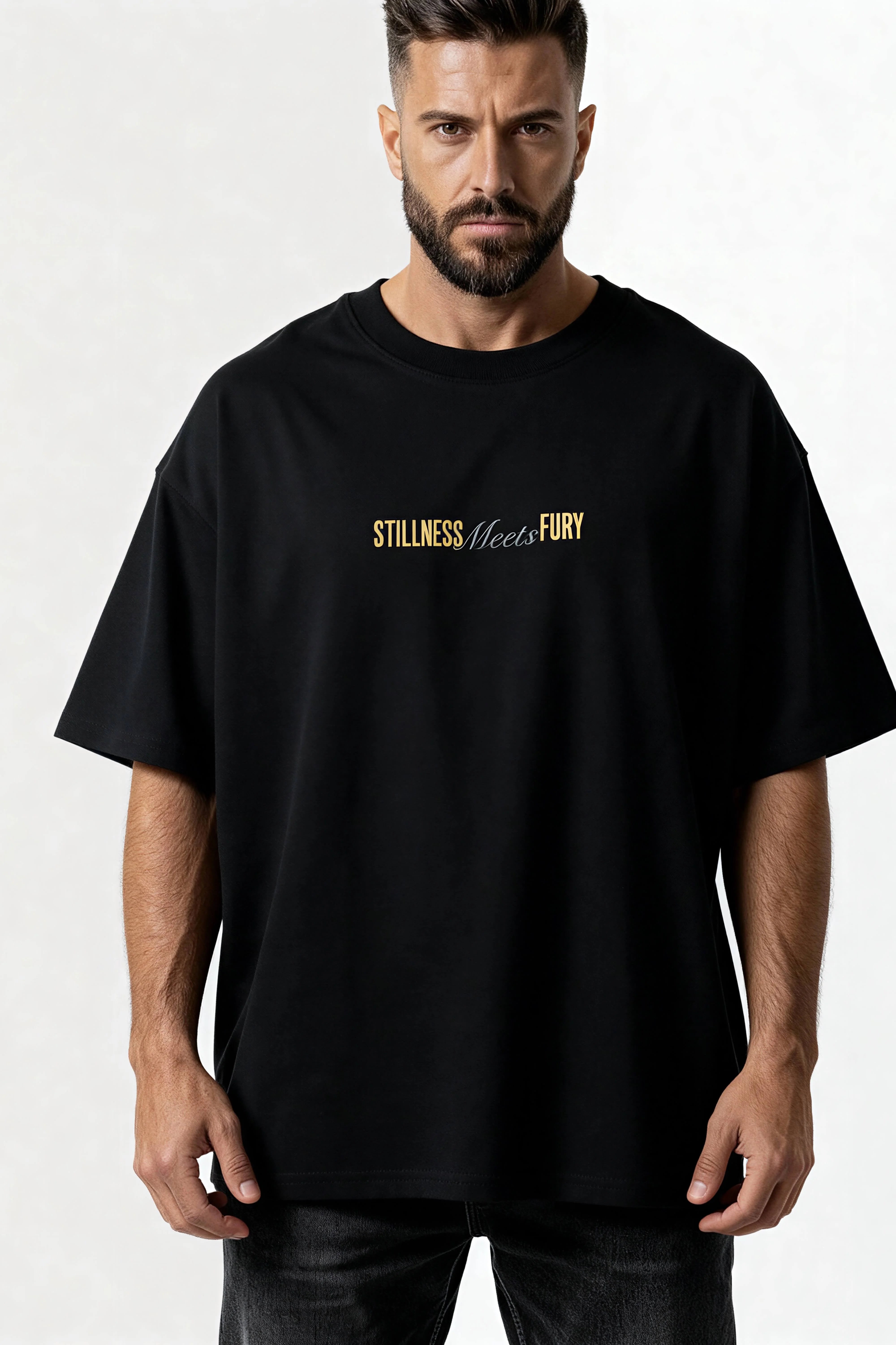 Men's Black Fury Oversized T-Shirt