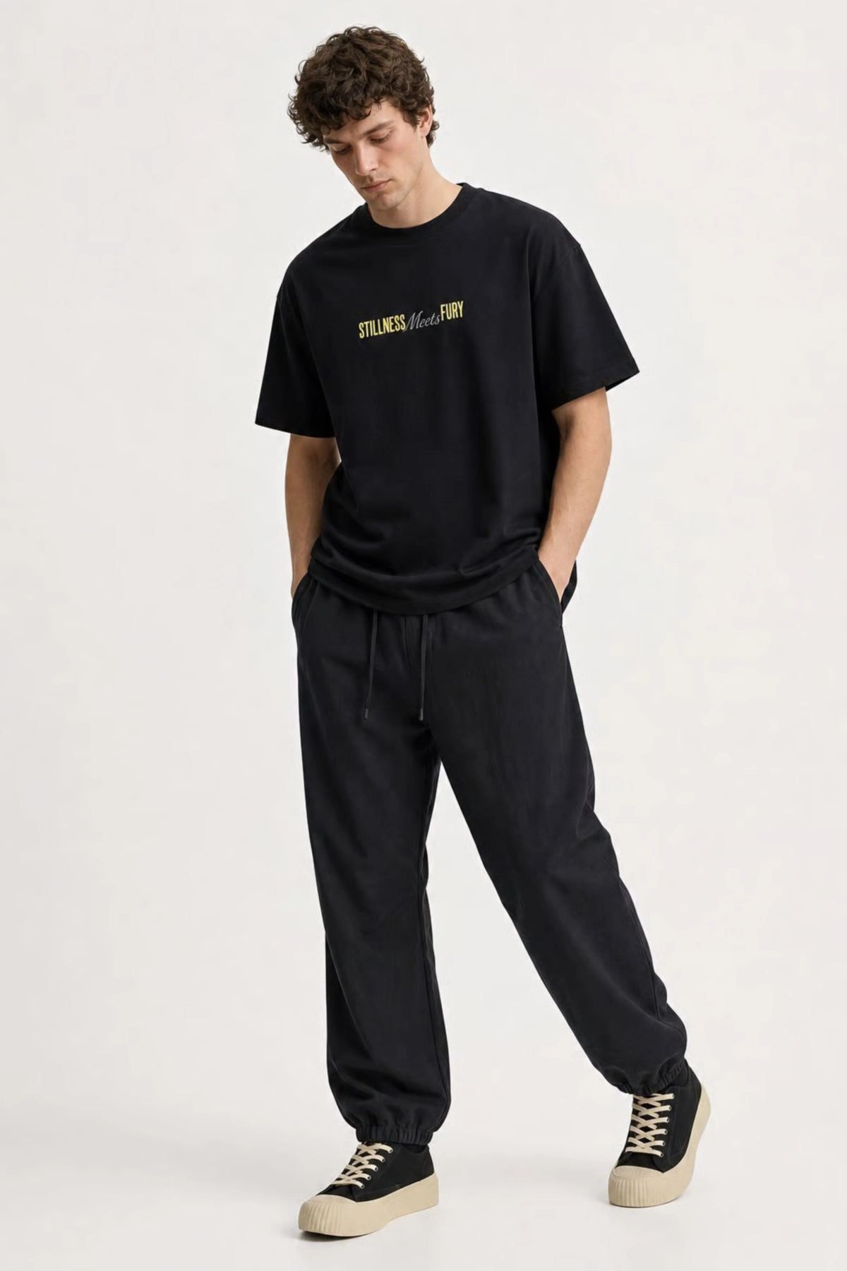 Men's Black Fury Oversized T-Shirt