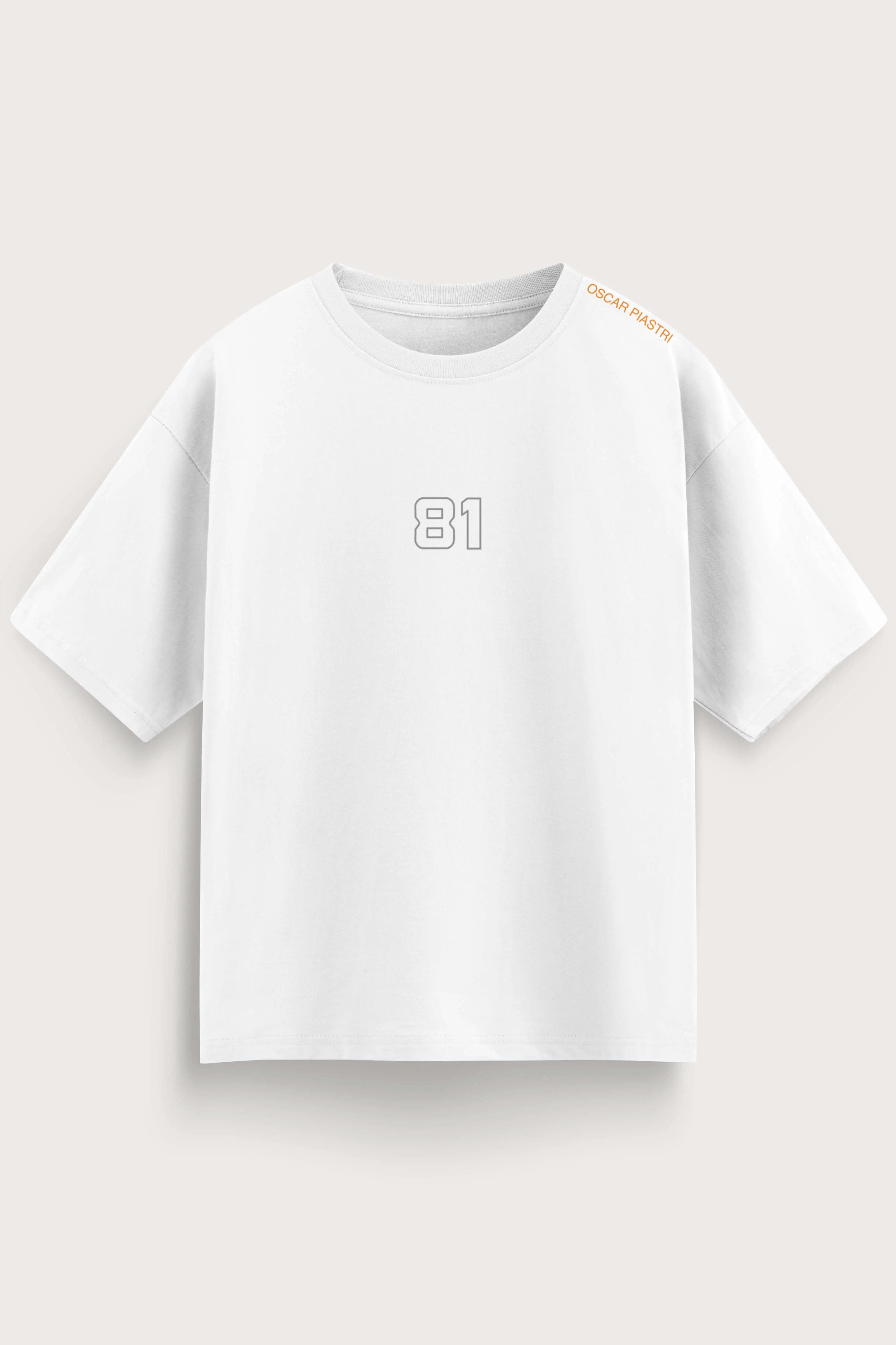 Men's White Oscar Piastri Oversized T-Shirt
