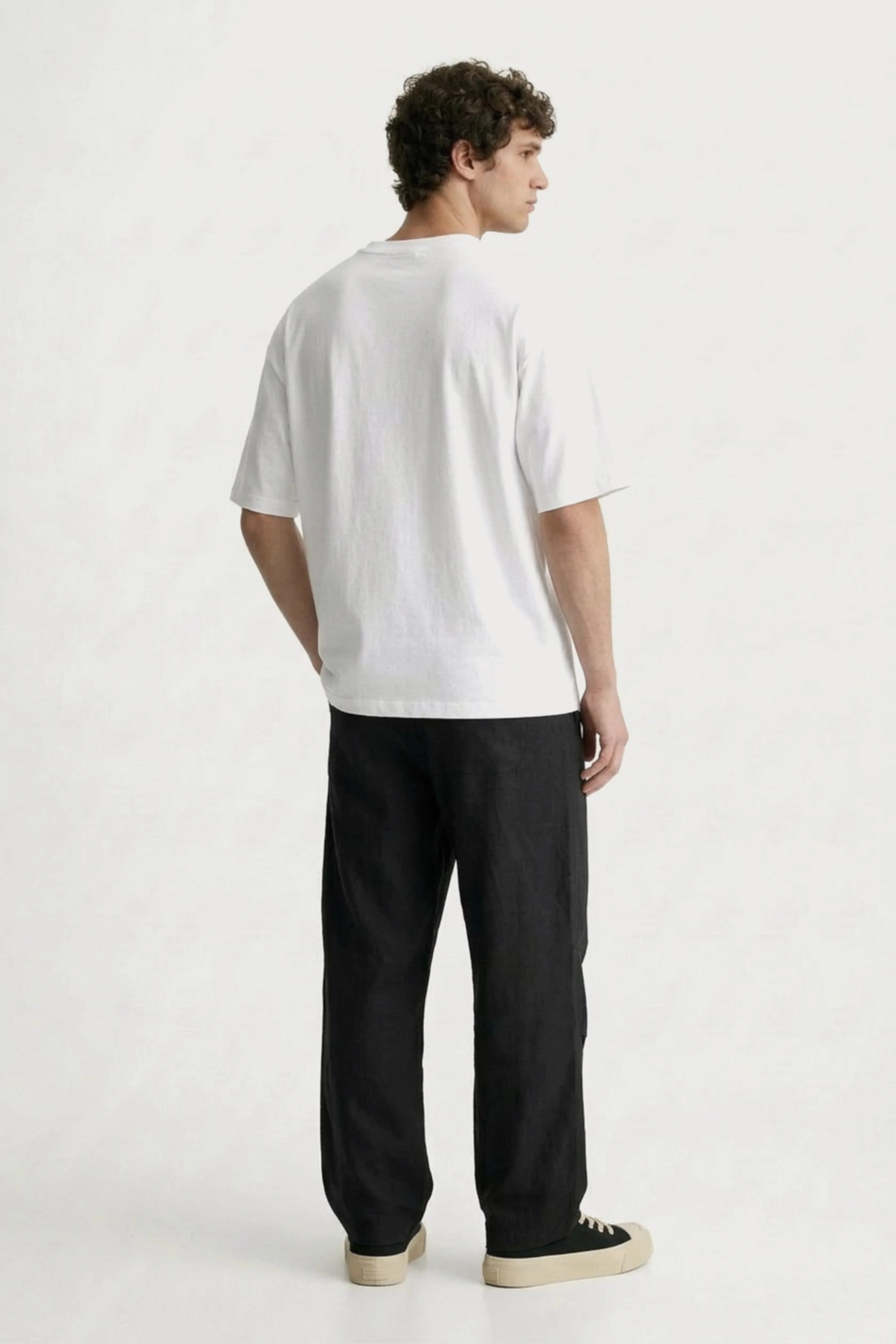 Men’s black loosefit twill cotton joggers
