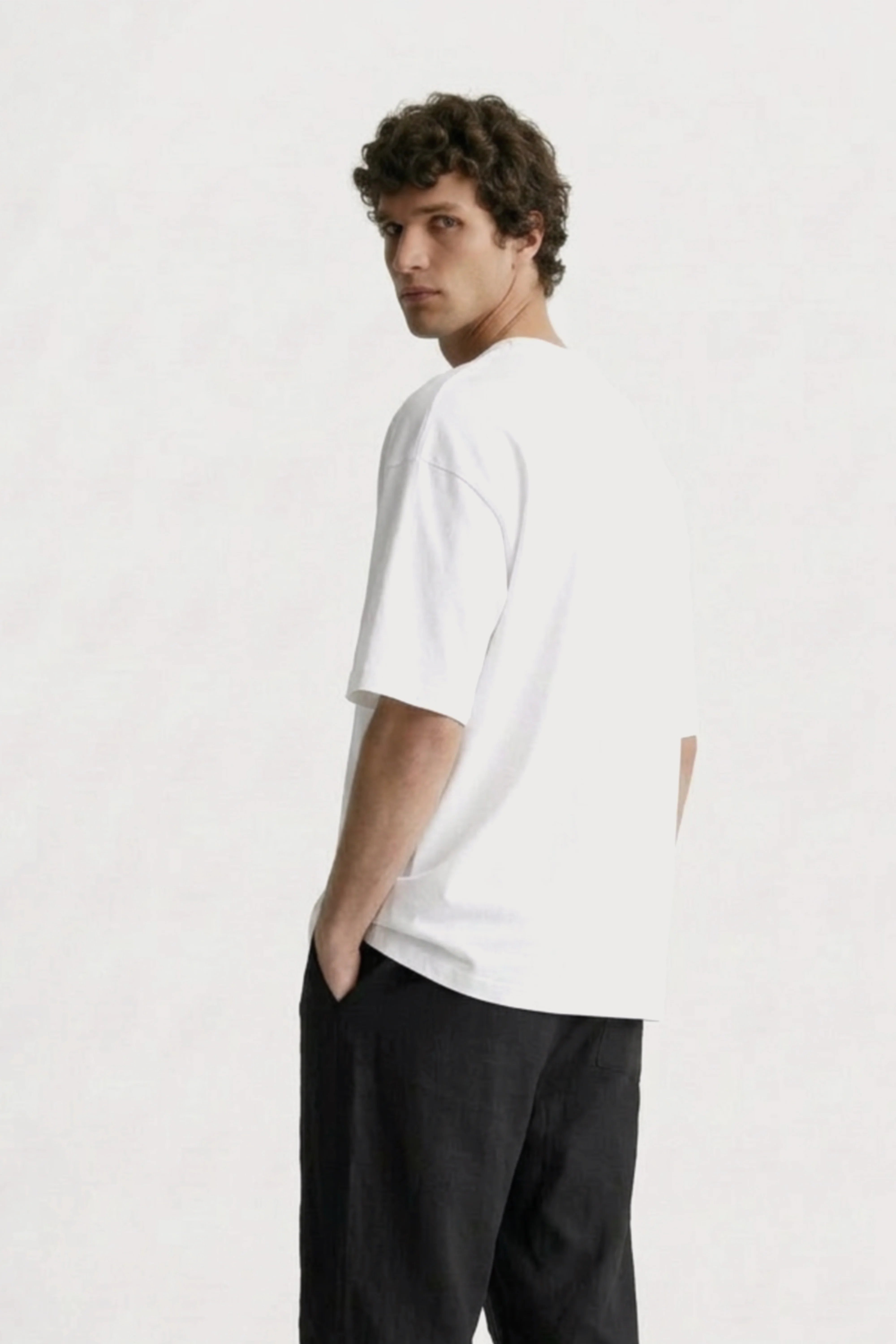 Men’s black loosefit twill cotton joggers