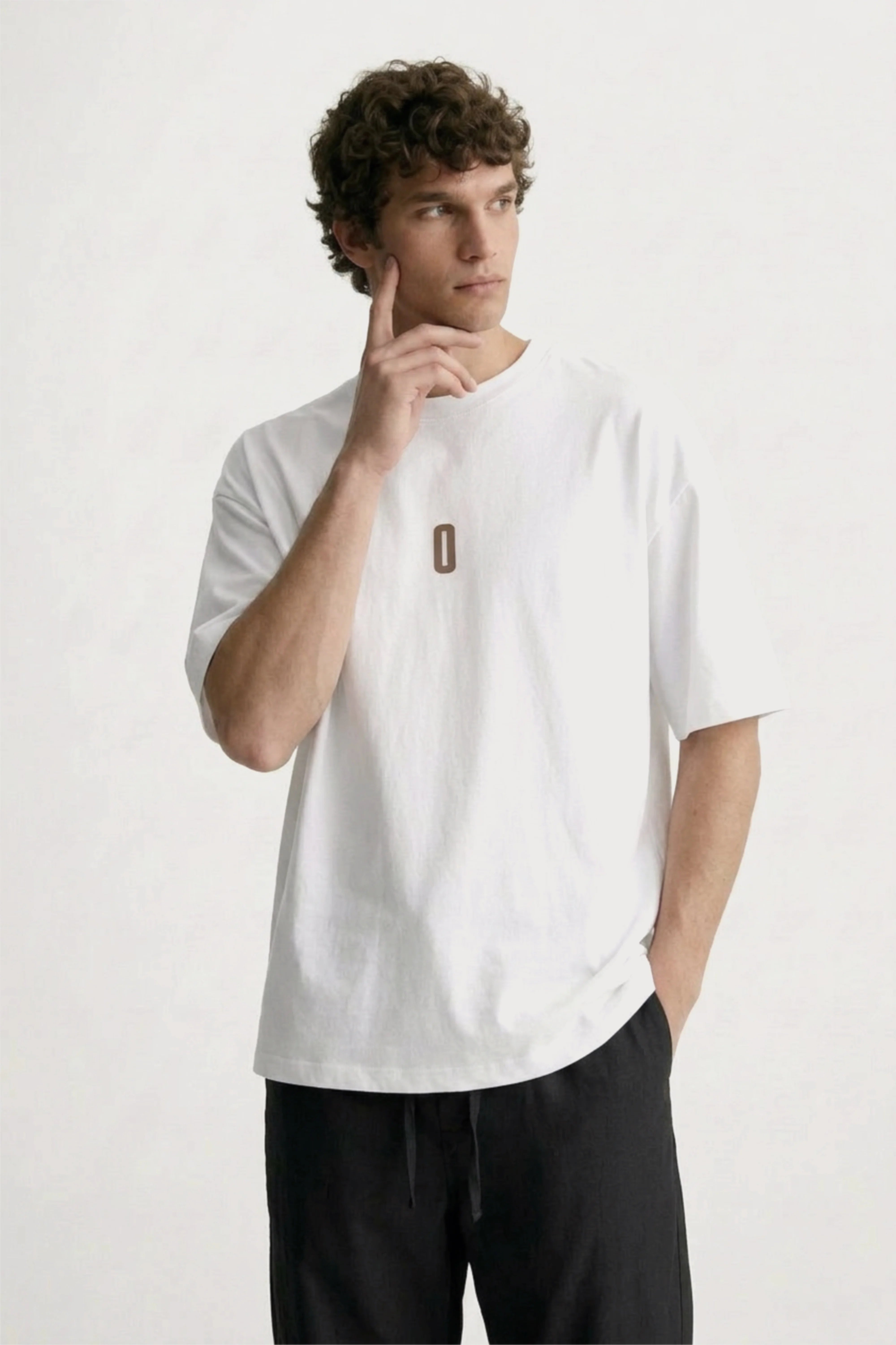 Men’s black loosefit twill cotton joggers
