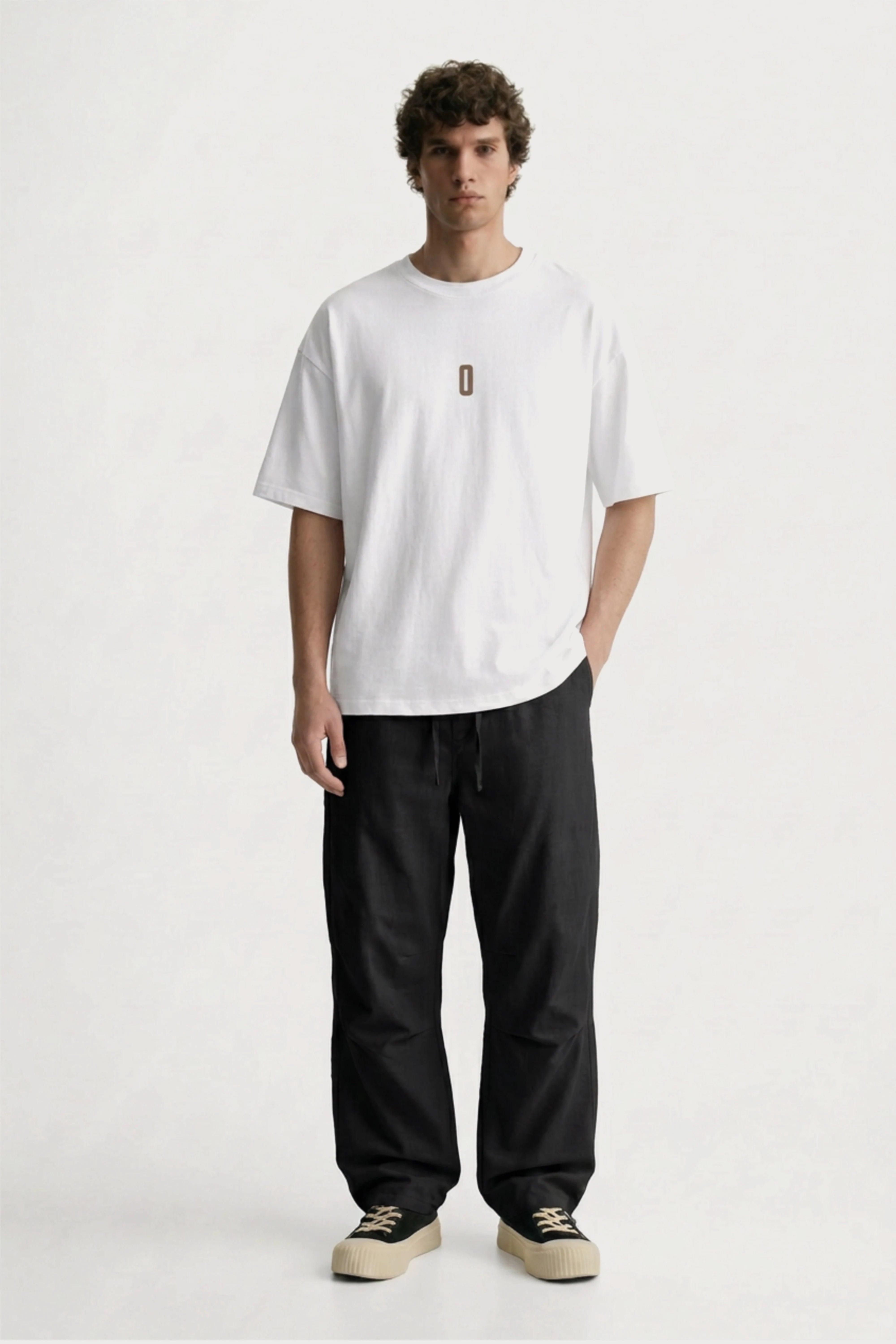 Men’s black loosefit twill cotton joggers