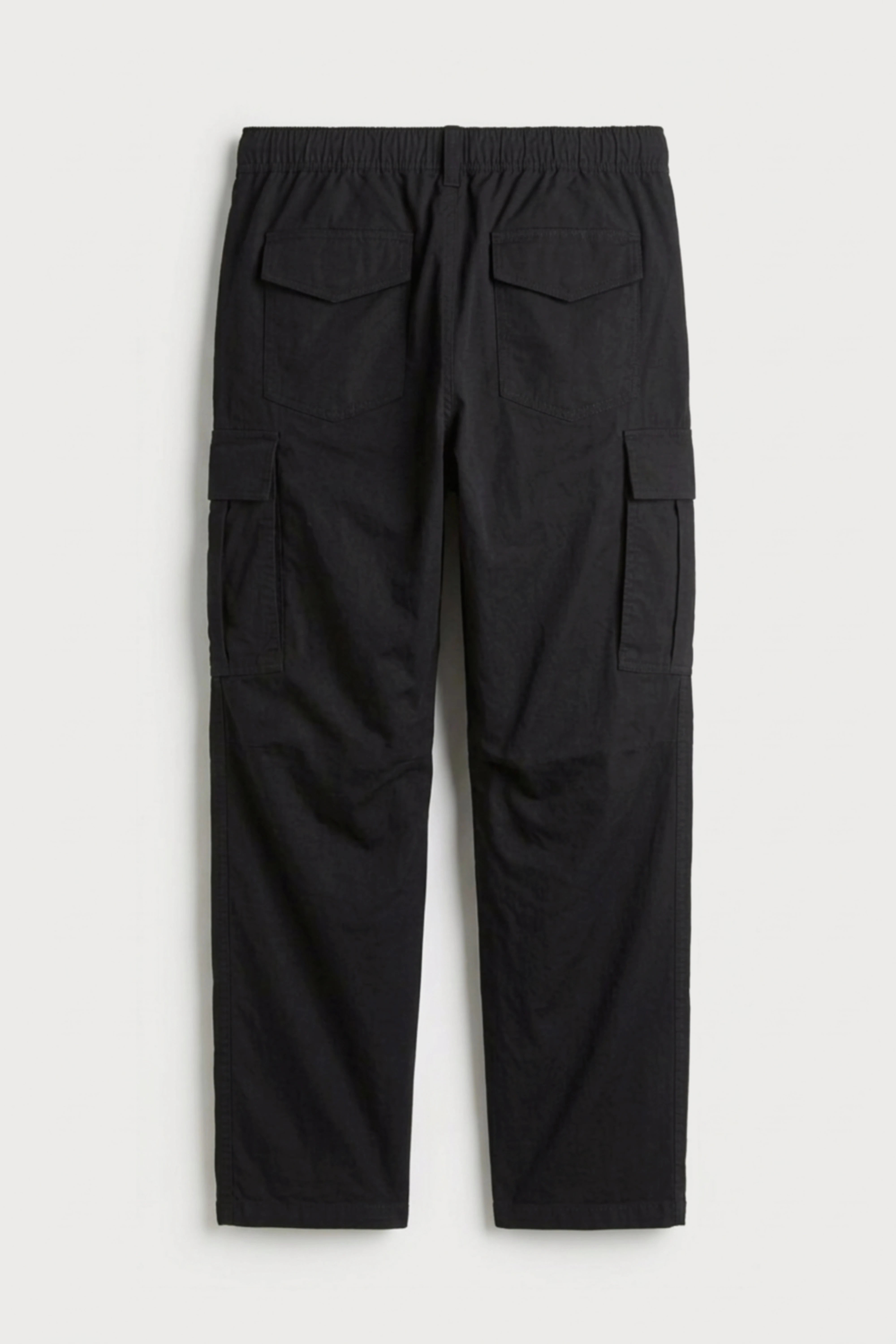 Men’s black loosefit twill cotton cargo pants
