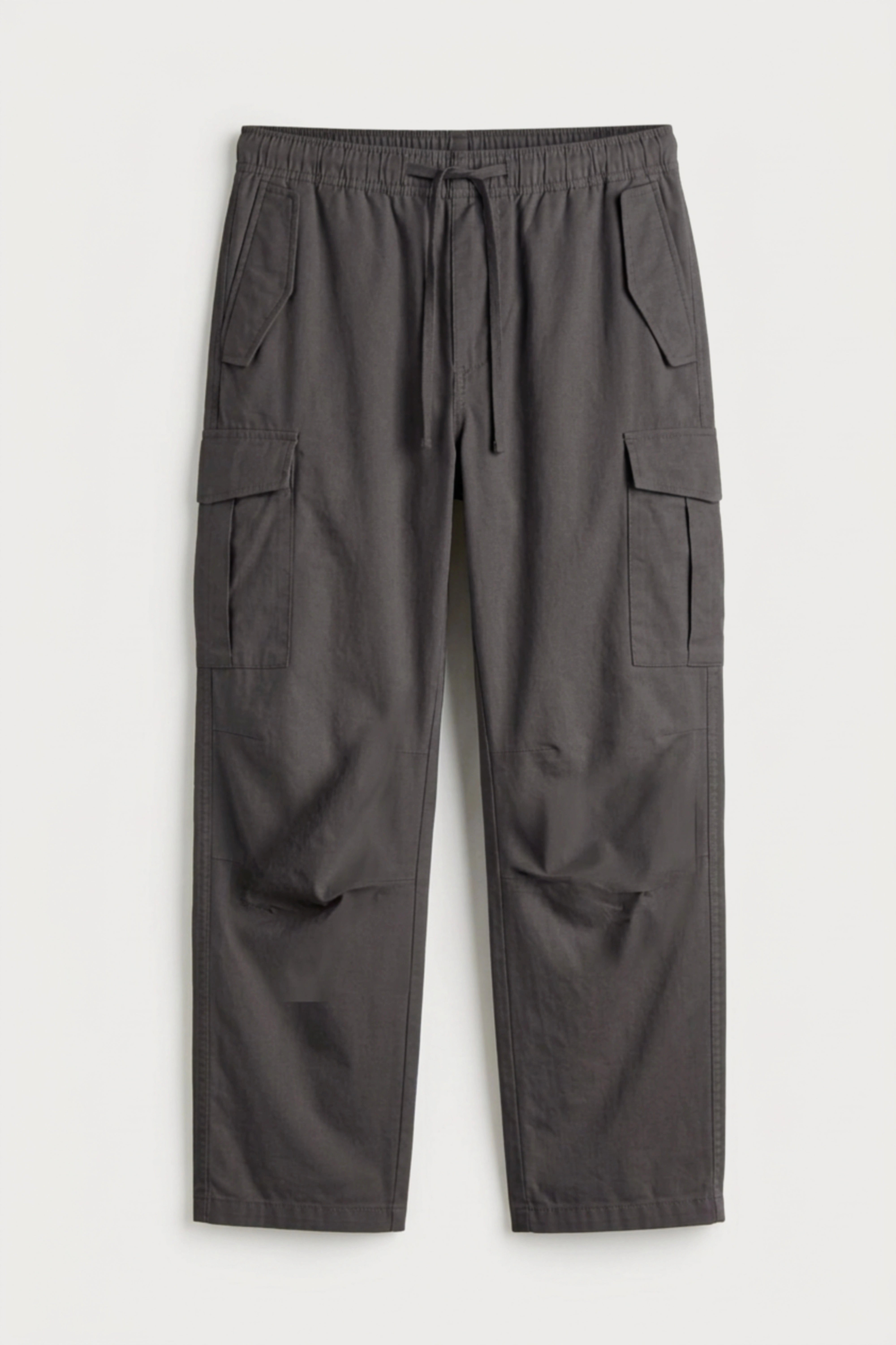 Men’s charcoal loosefit twill cotton cargo pants