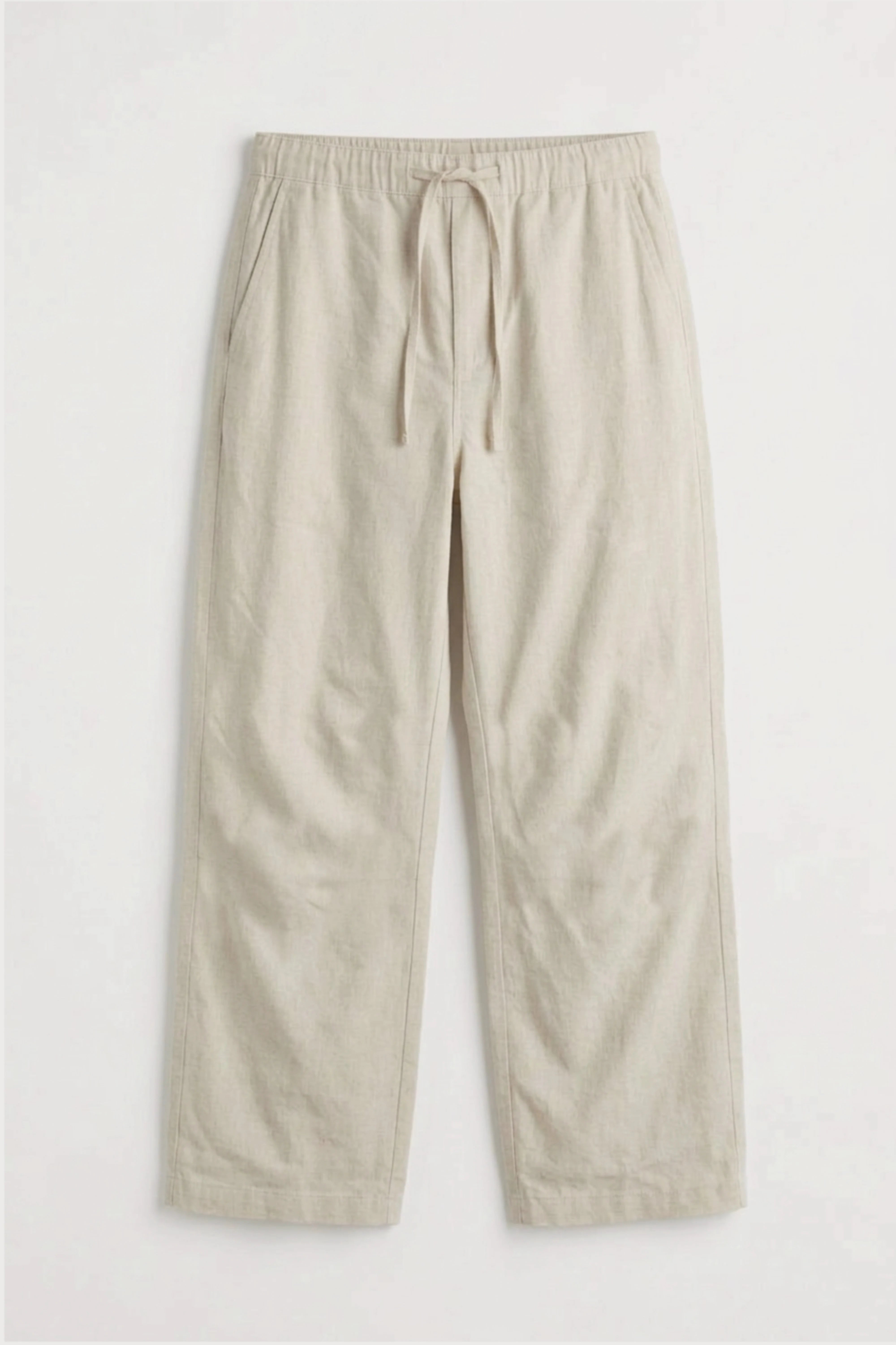 Men’s off white loosefit twill cotton joggers