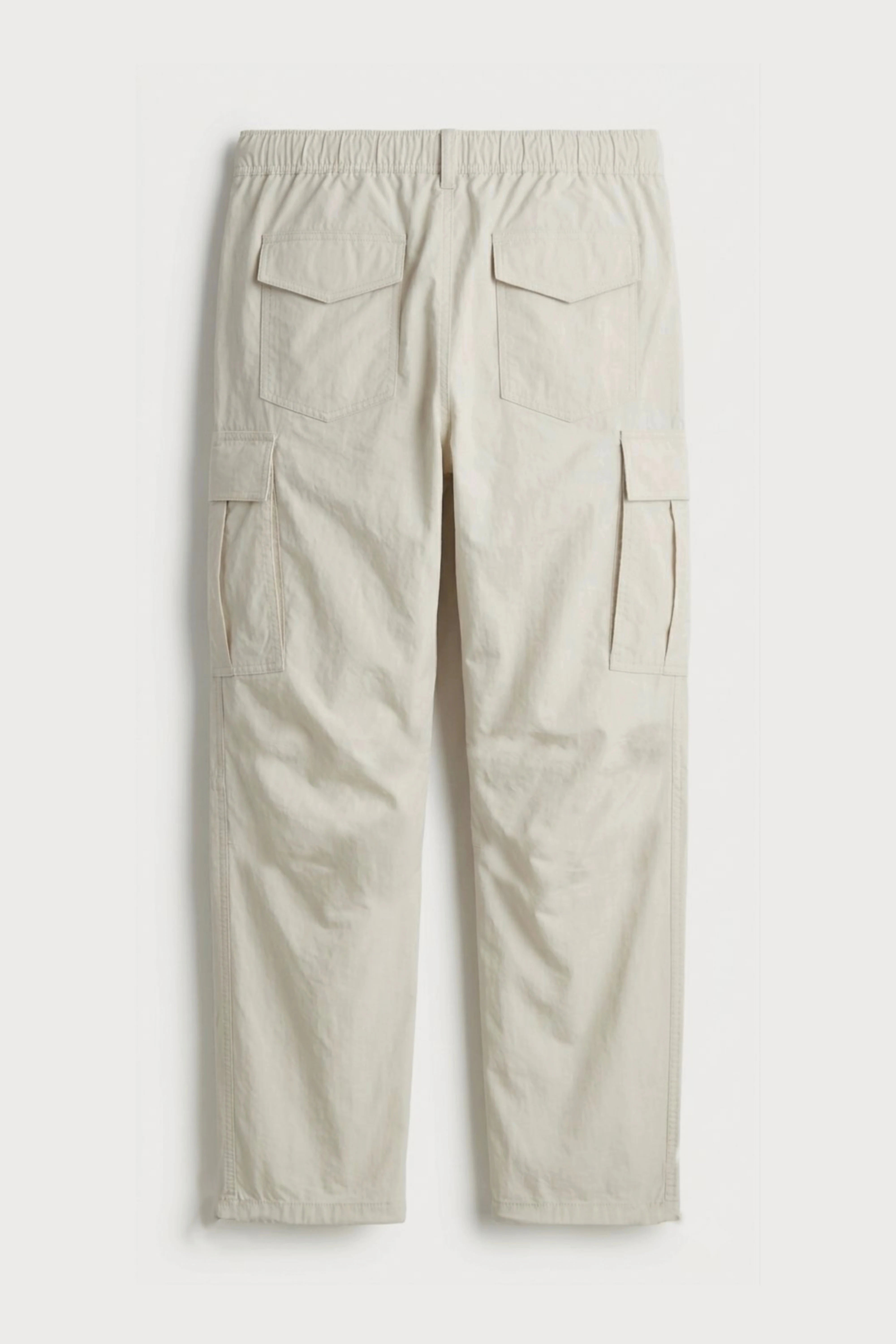 Men’s off white loosefit twill cotton cargo pants