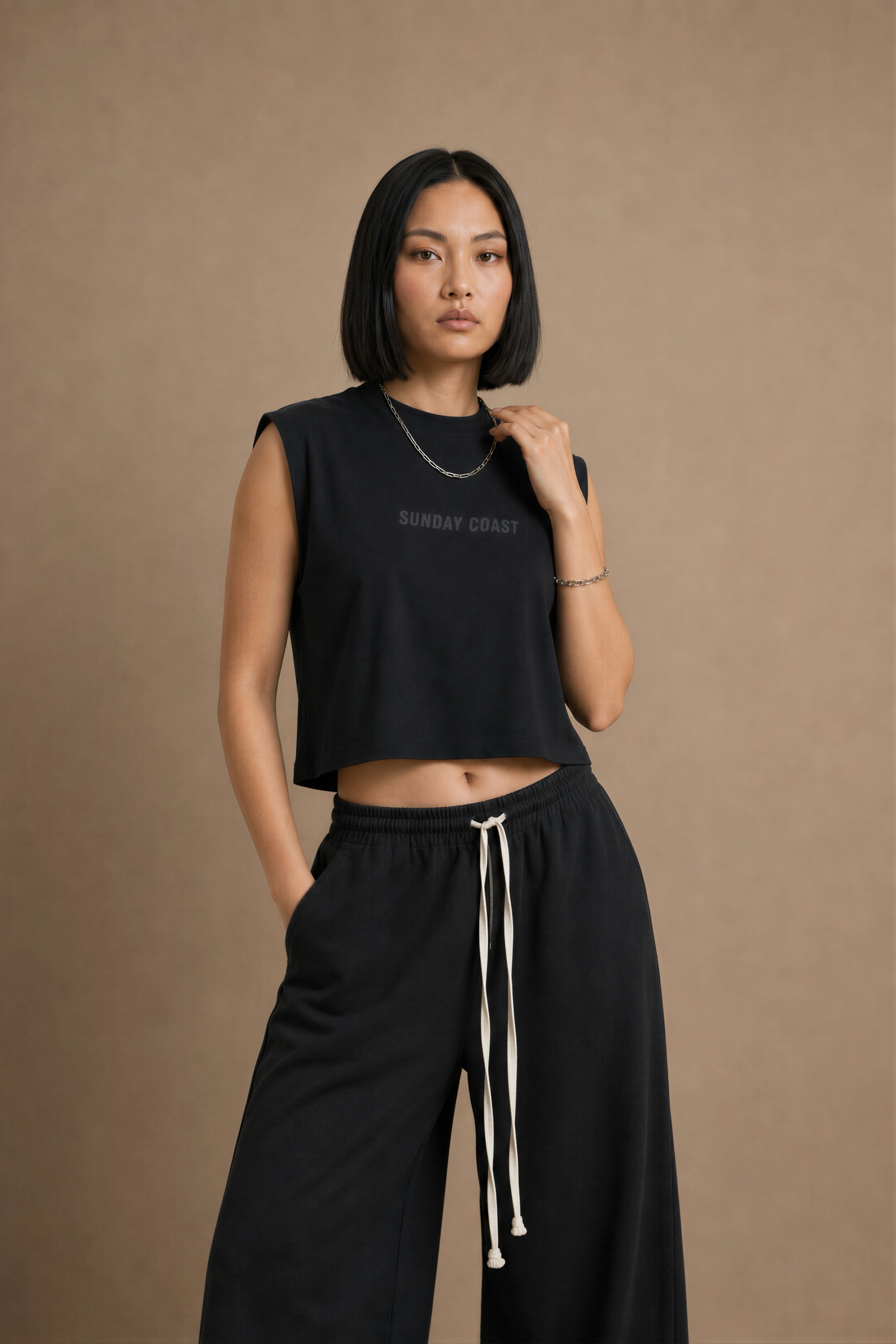 Women's Black Soft Knit Baggy Joggers