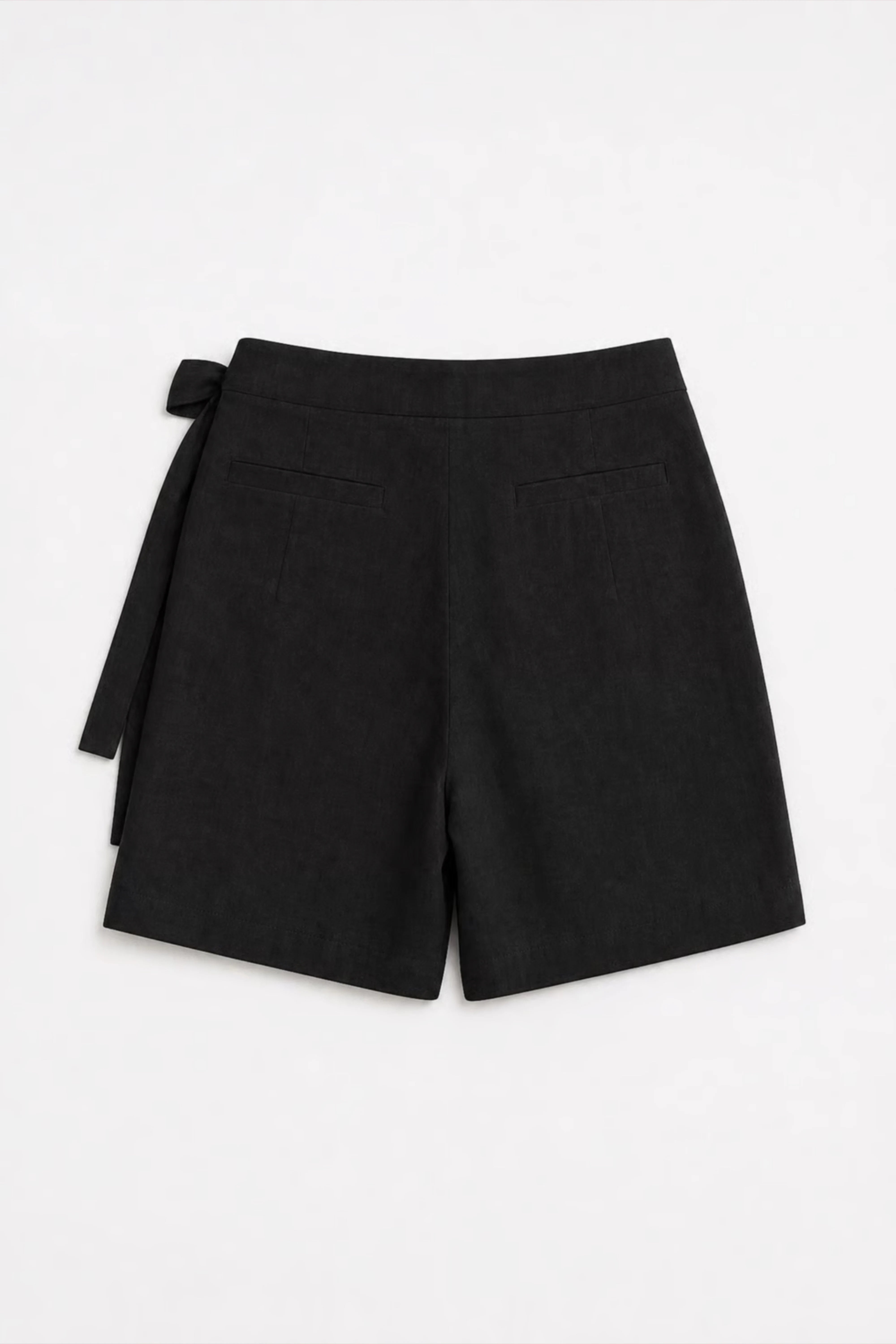 Women's Black Wrap Mini Skort With Side Tie