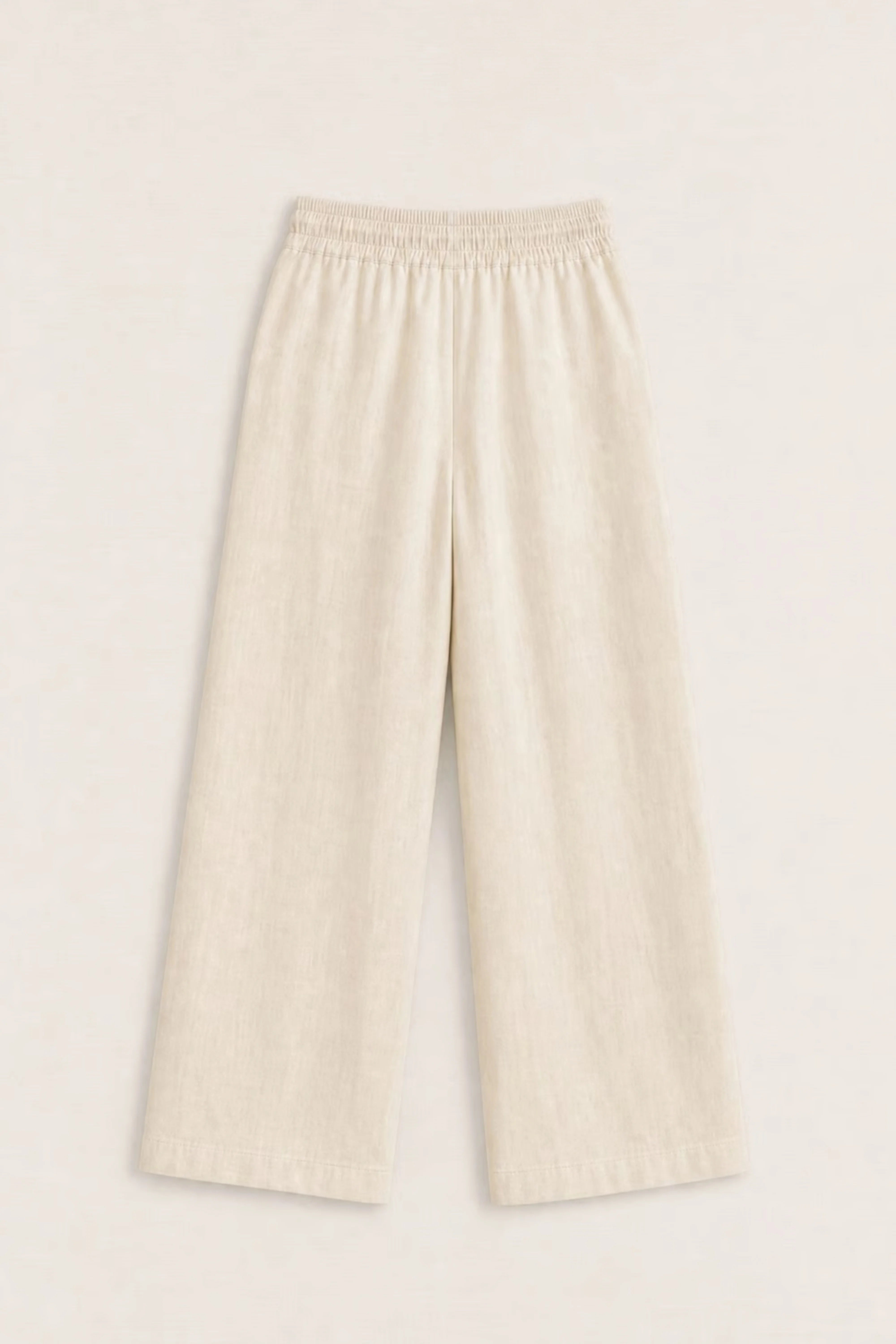 WOMEN'S OFF WHITE LOOSE-FIT COTTON TROUSER