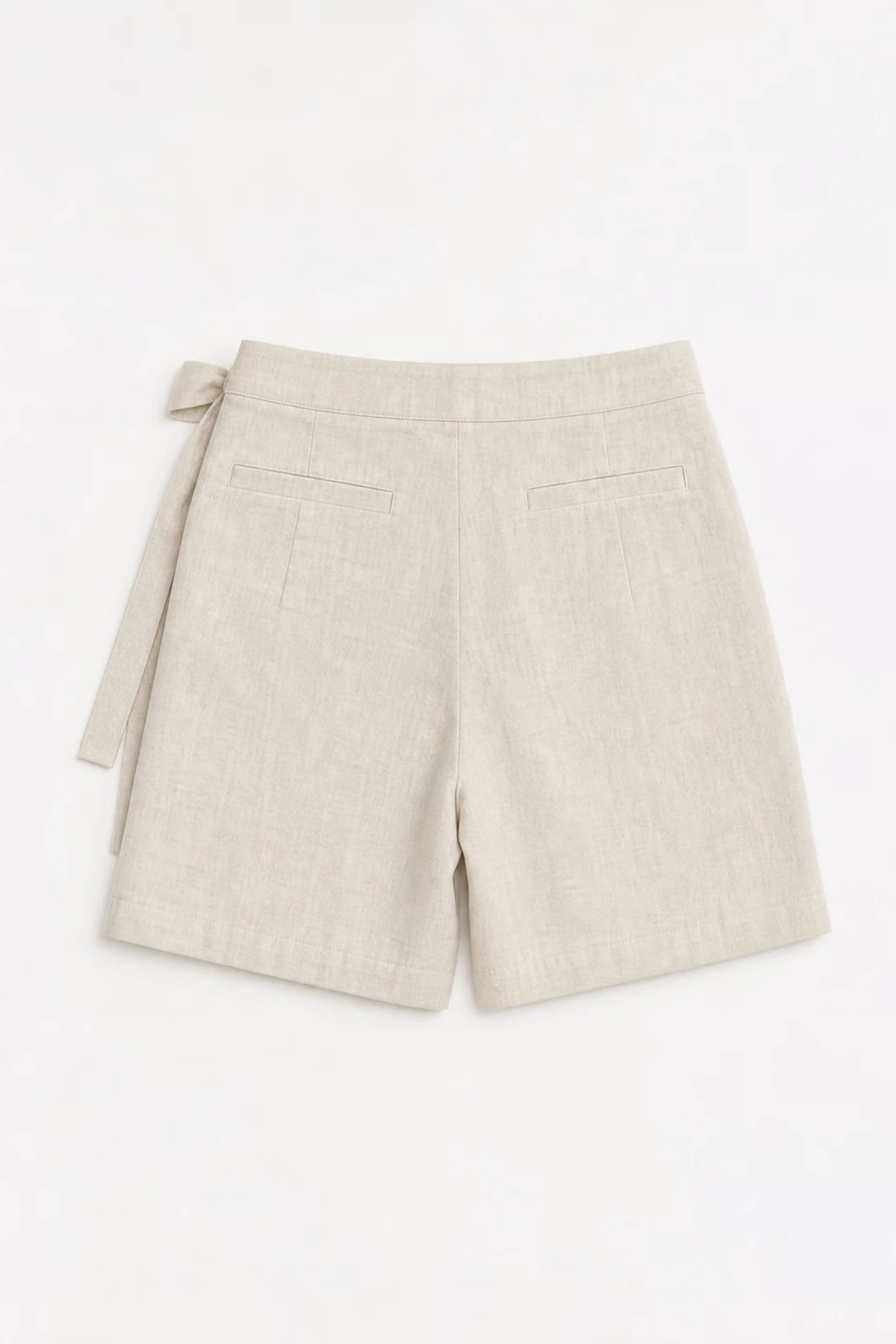 WOMEN'S OFF WHITE WRAP Mini SKORT WITH SIDE TIE