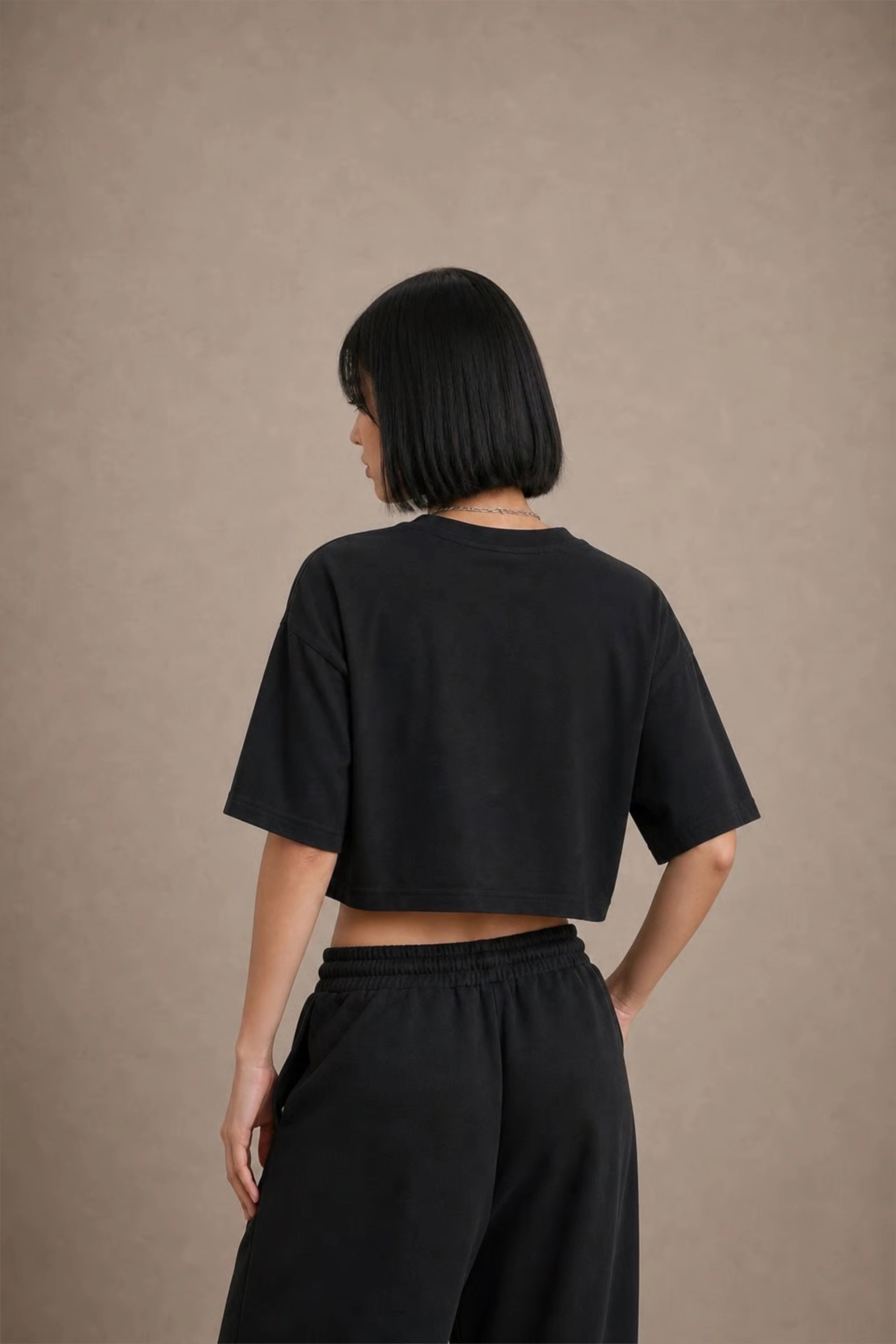Women's Black Gothic Skull Cotton Crop Top