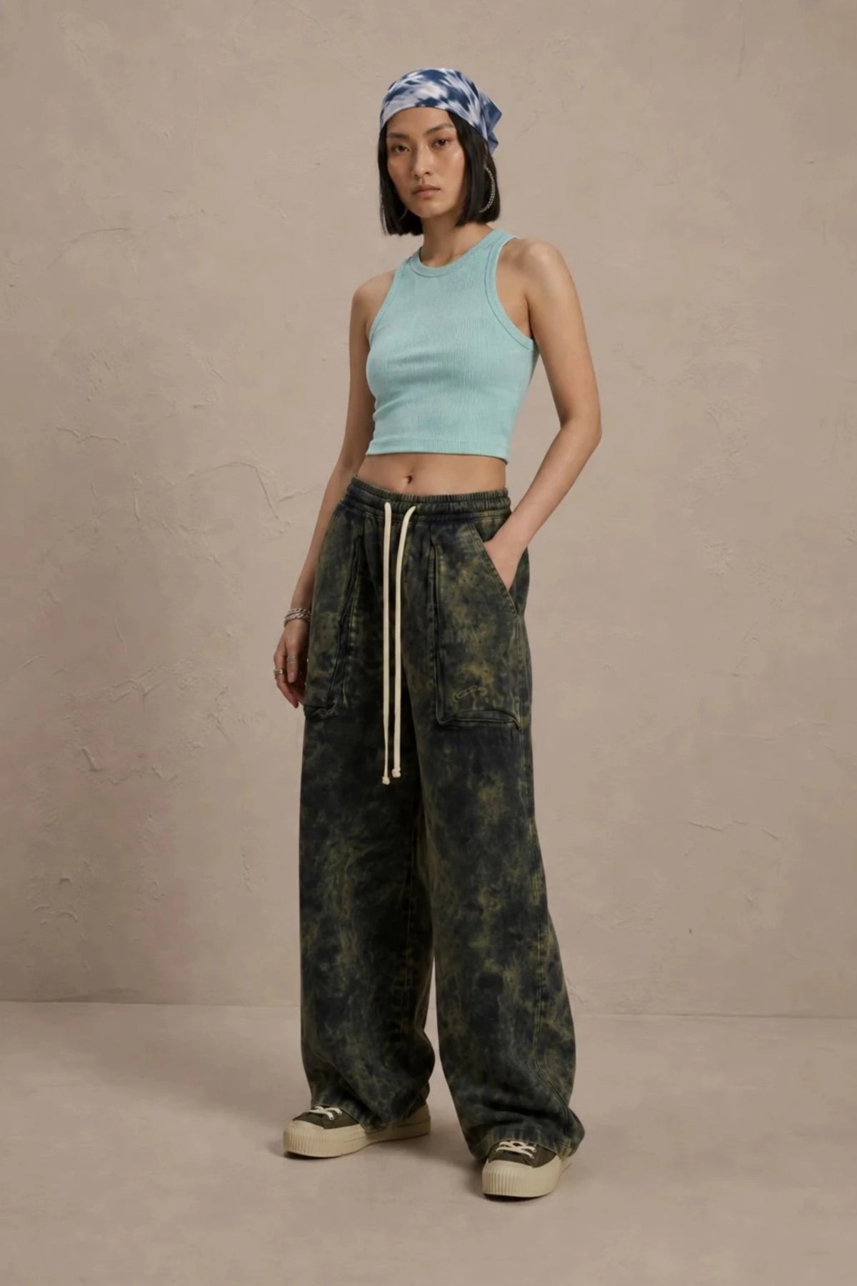 Women's Mint Green sleeveless ribbed cotton crop top