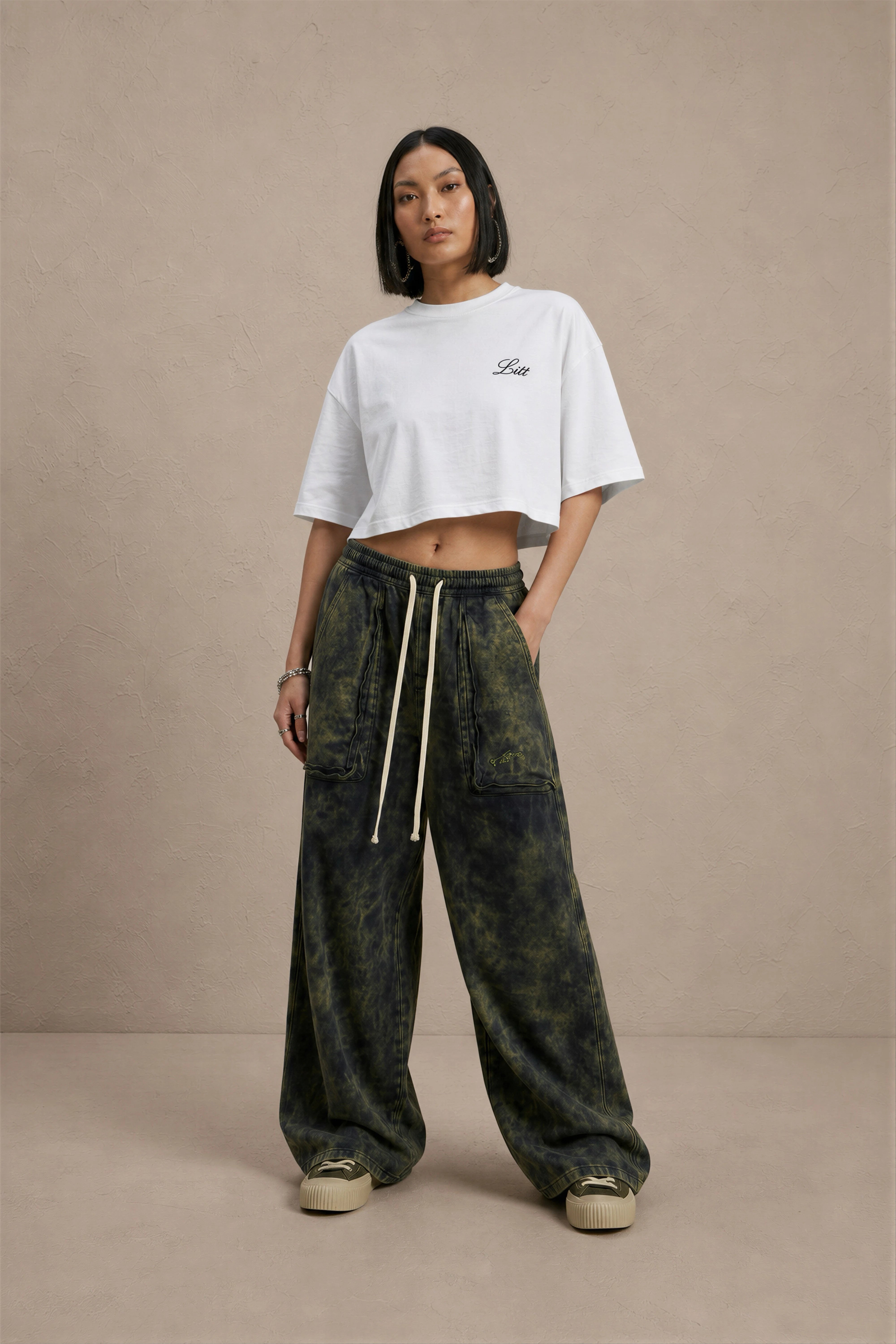 Women's White drop shoulder Litt cotton Crop Top