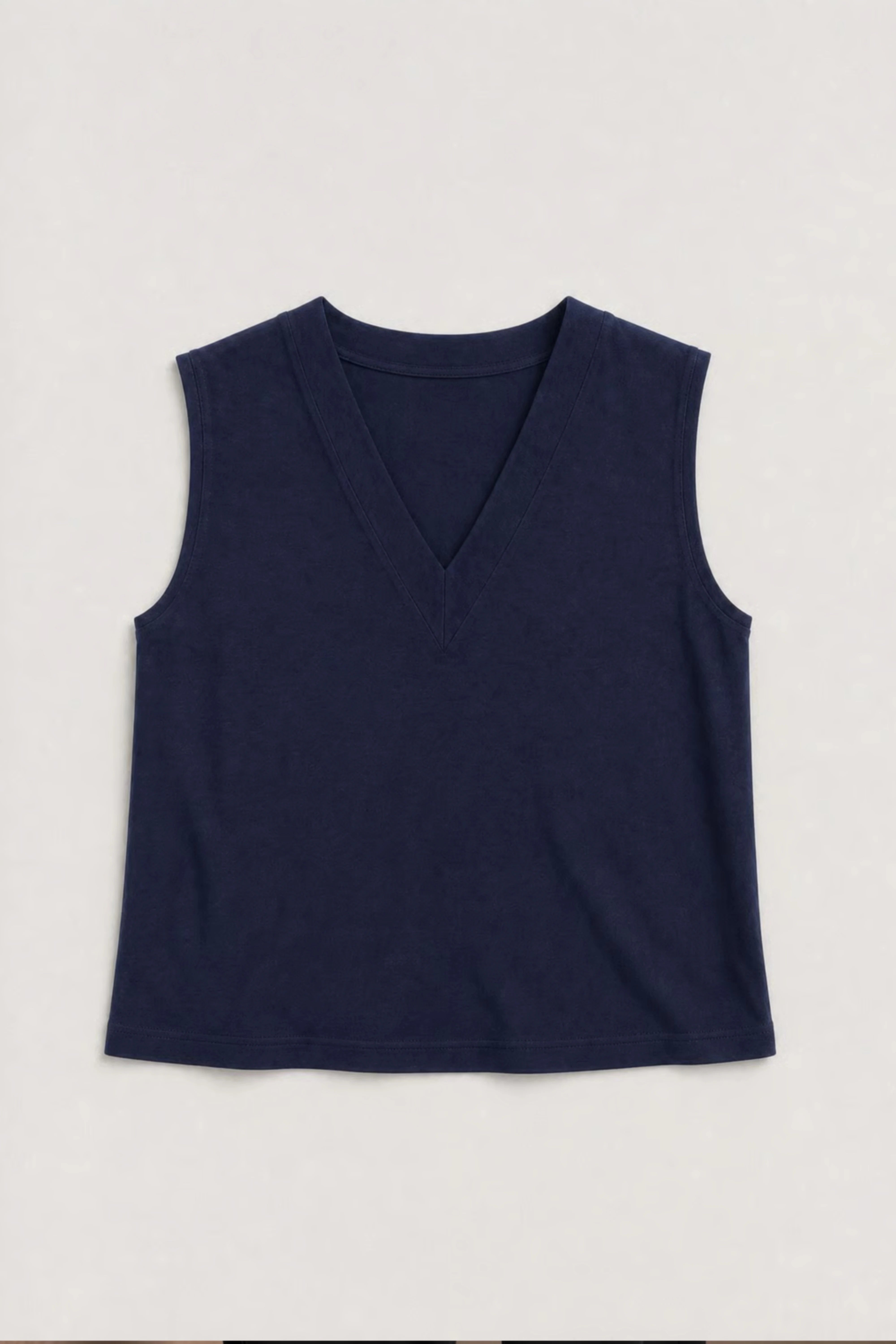 Women's Navy Blue Chic V-neck Sleeveless Top