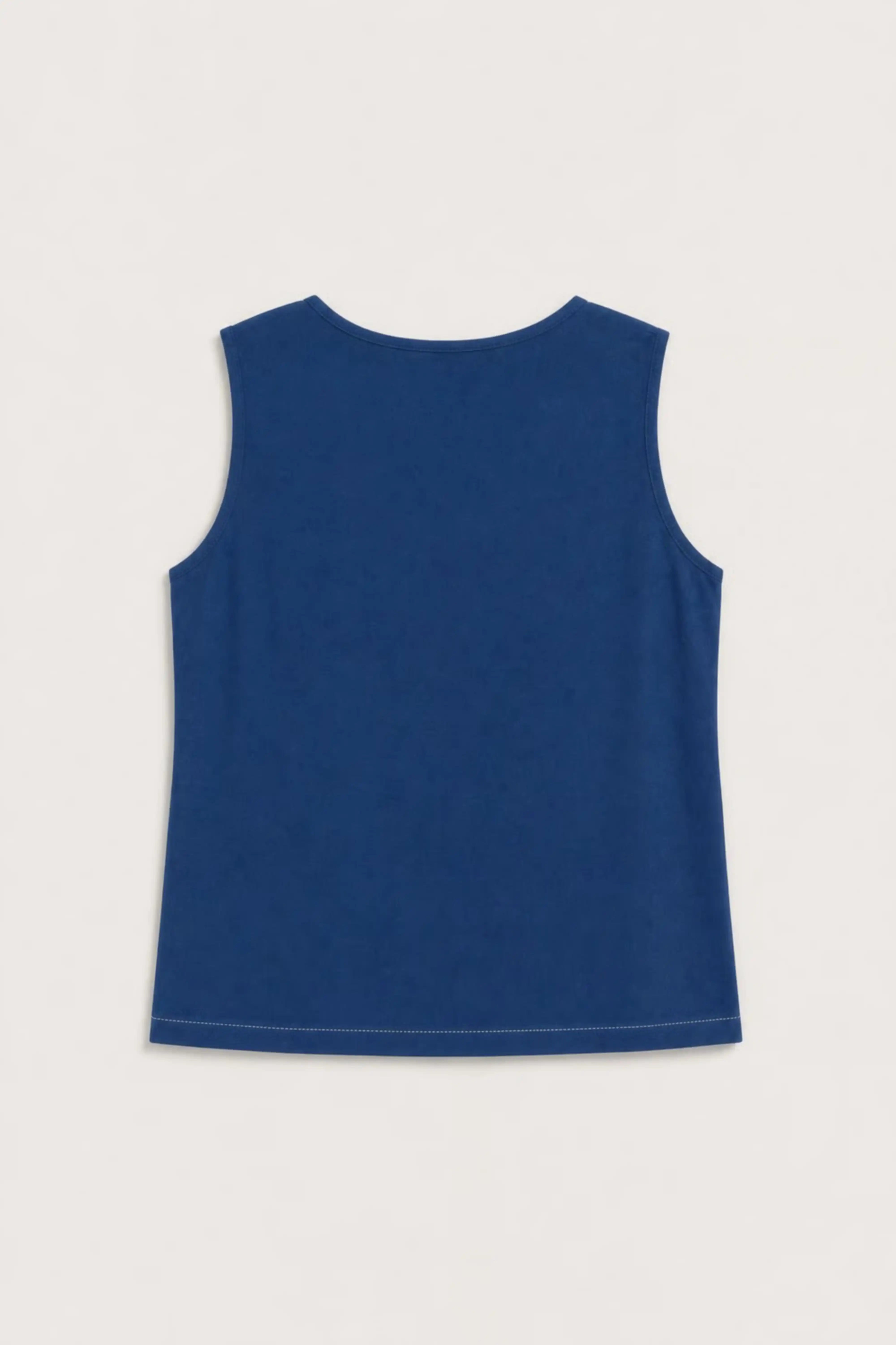 Women's Navy Blue Crochet-trim Deep V-neck Top