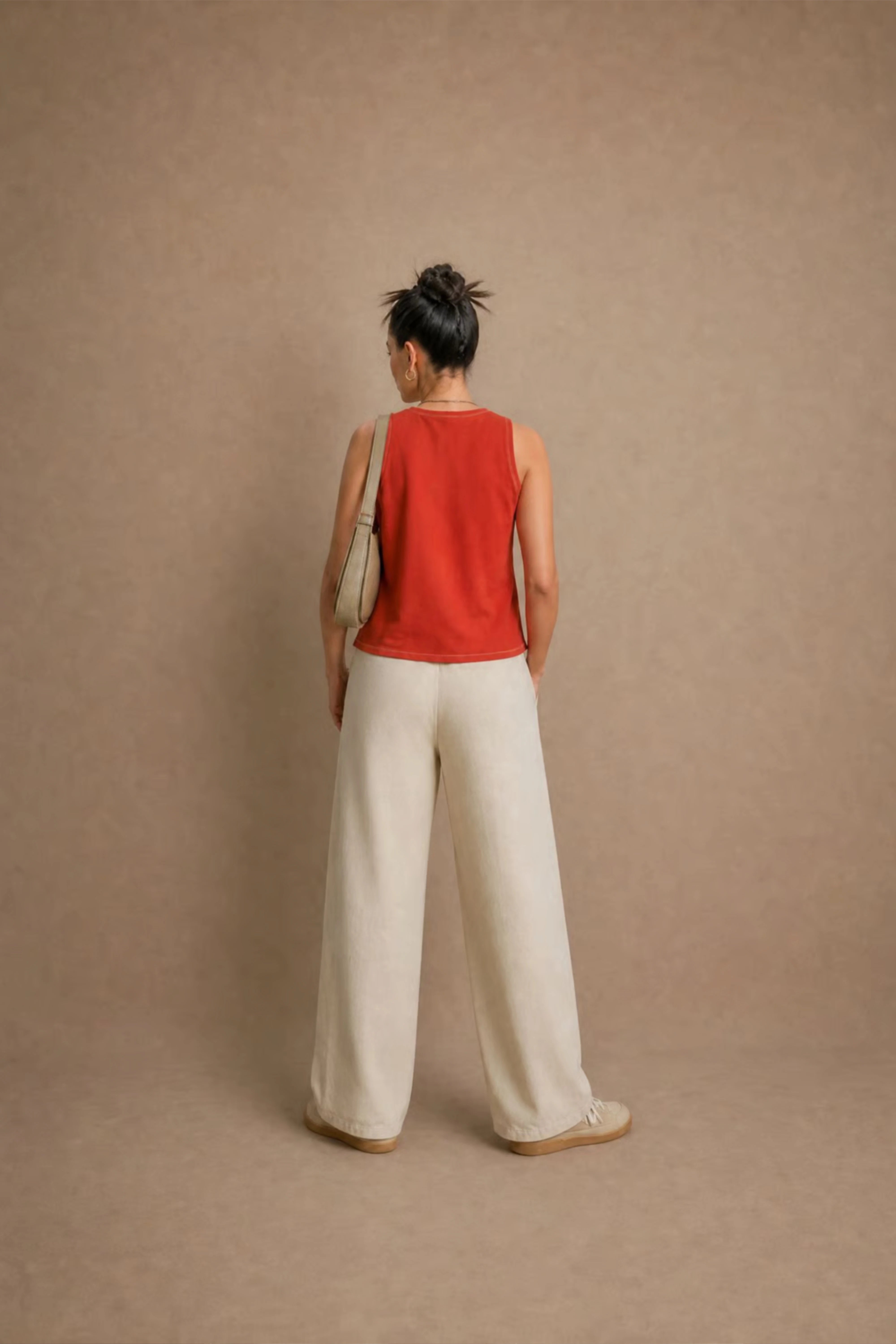 Women's Rust High-neck Seamed Halter Top