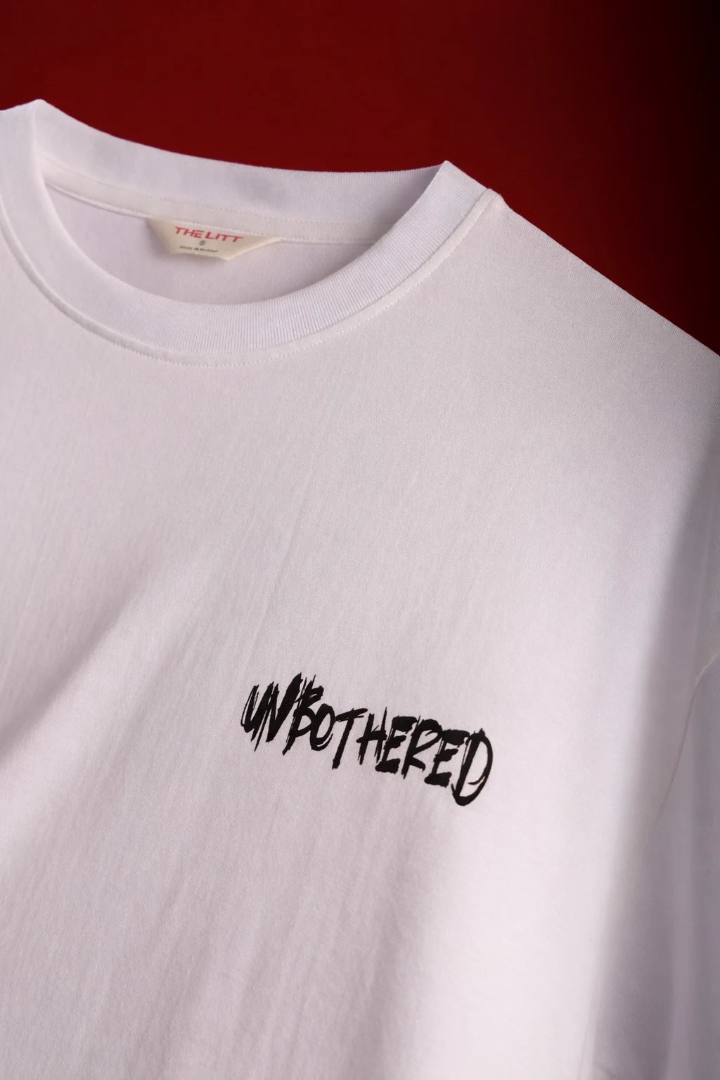 Relaxed Fit Unbothered White T-Shirt for Men
