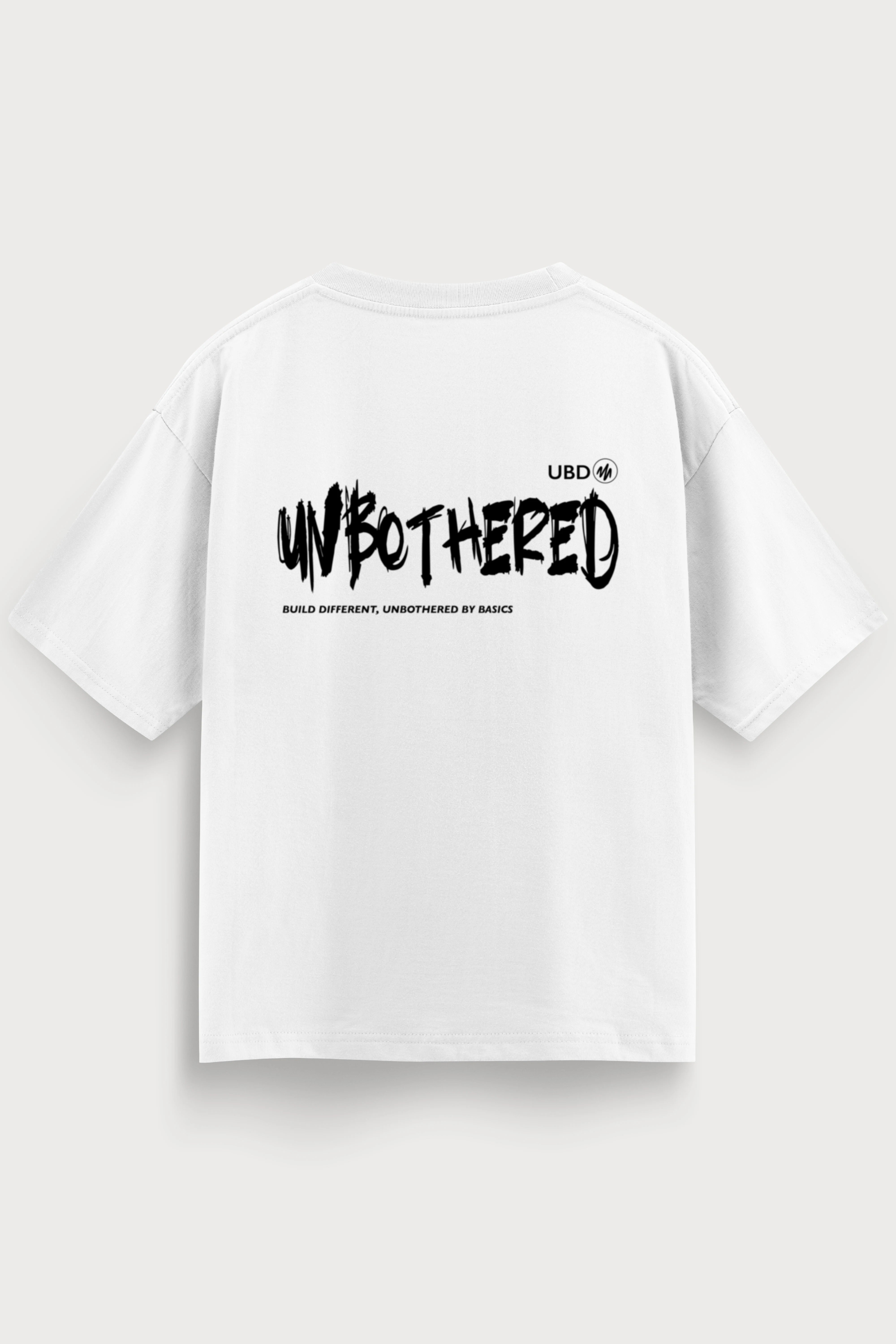 Relaxed Fit Unbothered White T-Shirt for Men