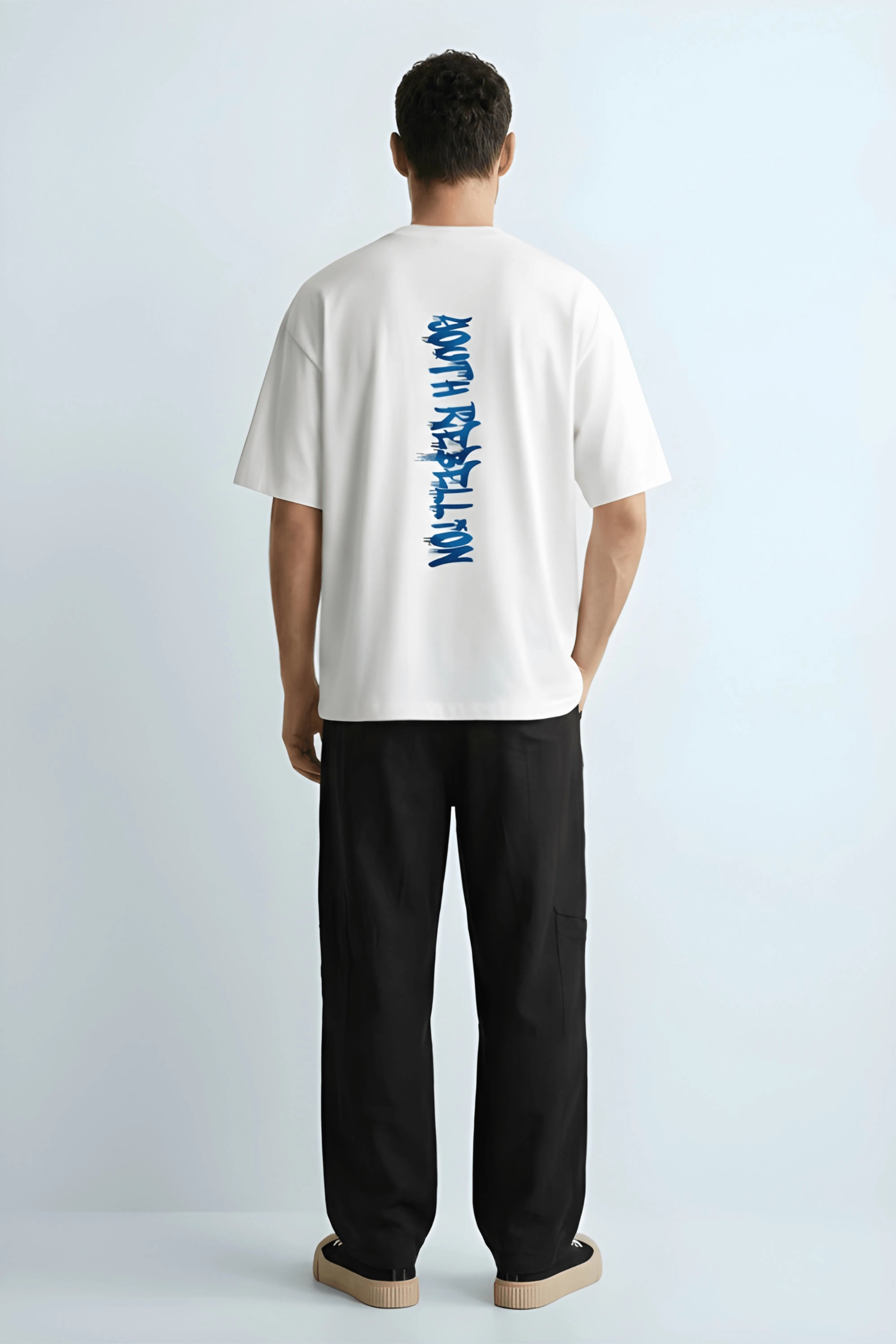 Relaxed Fit Youth Rebellion White T-Shirt for Men