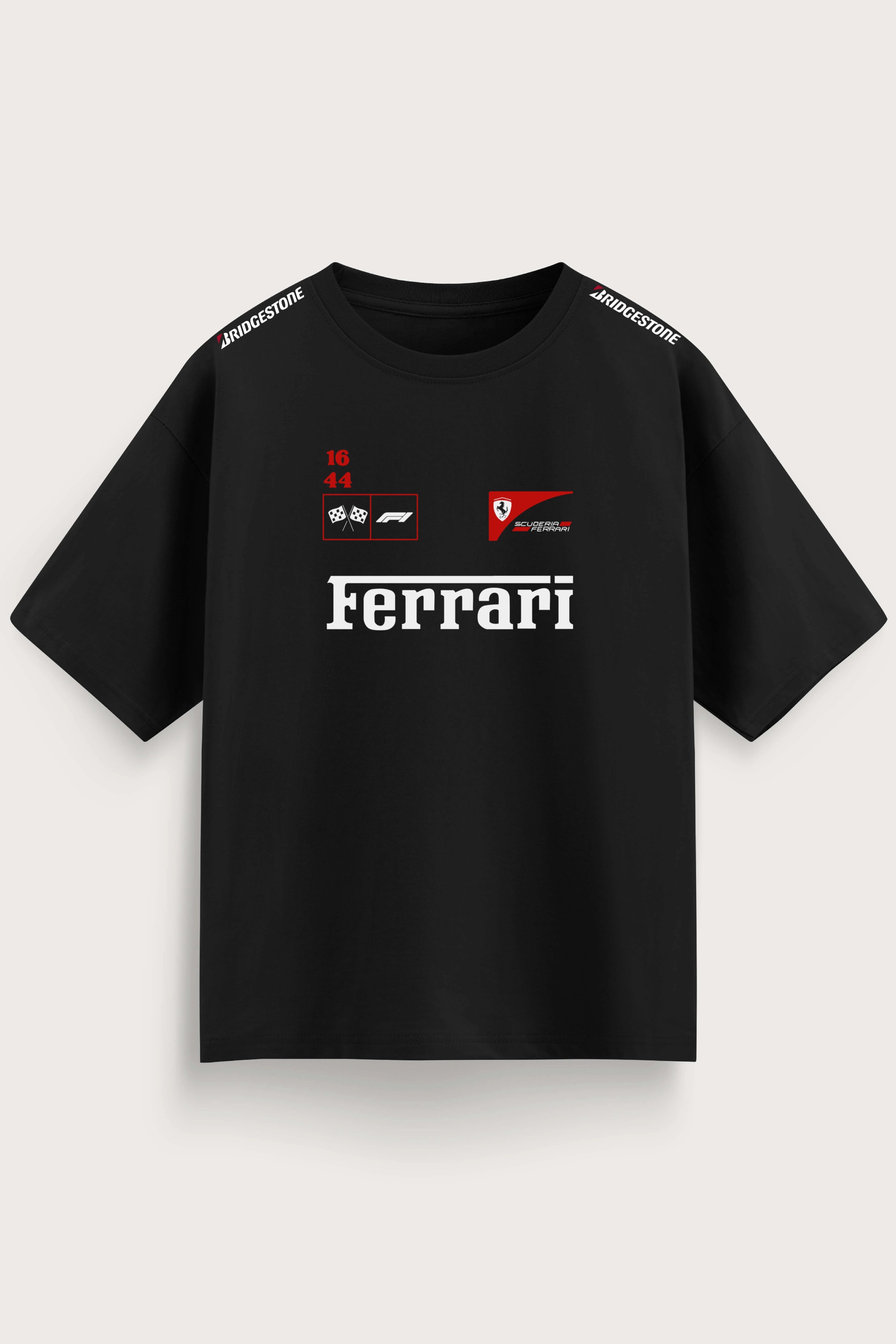 Men's Black Ferrari Oversized T-Shirt