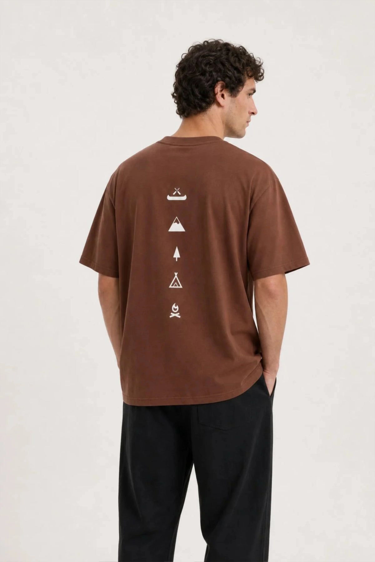 Men's Brown Escape Oversized T-Shirt