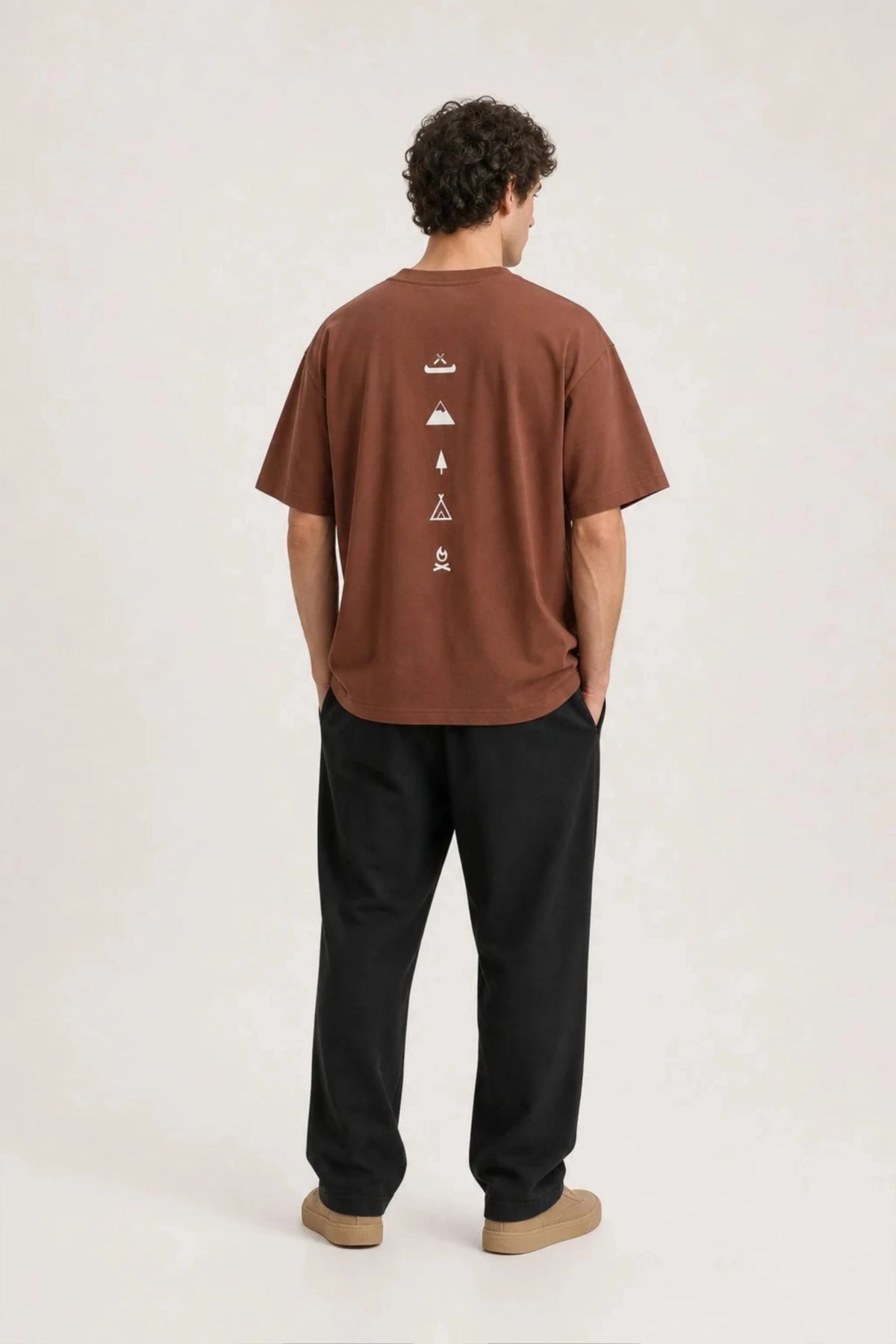 Men's Brown Escape Oversized T-Shirt