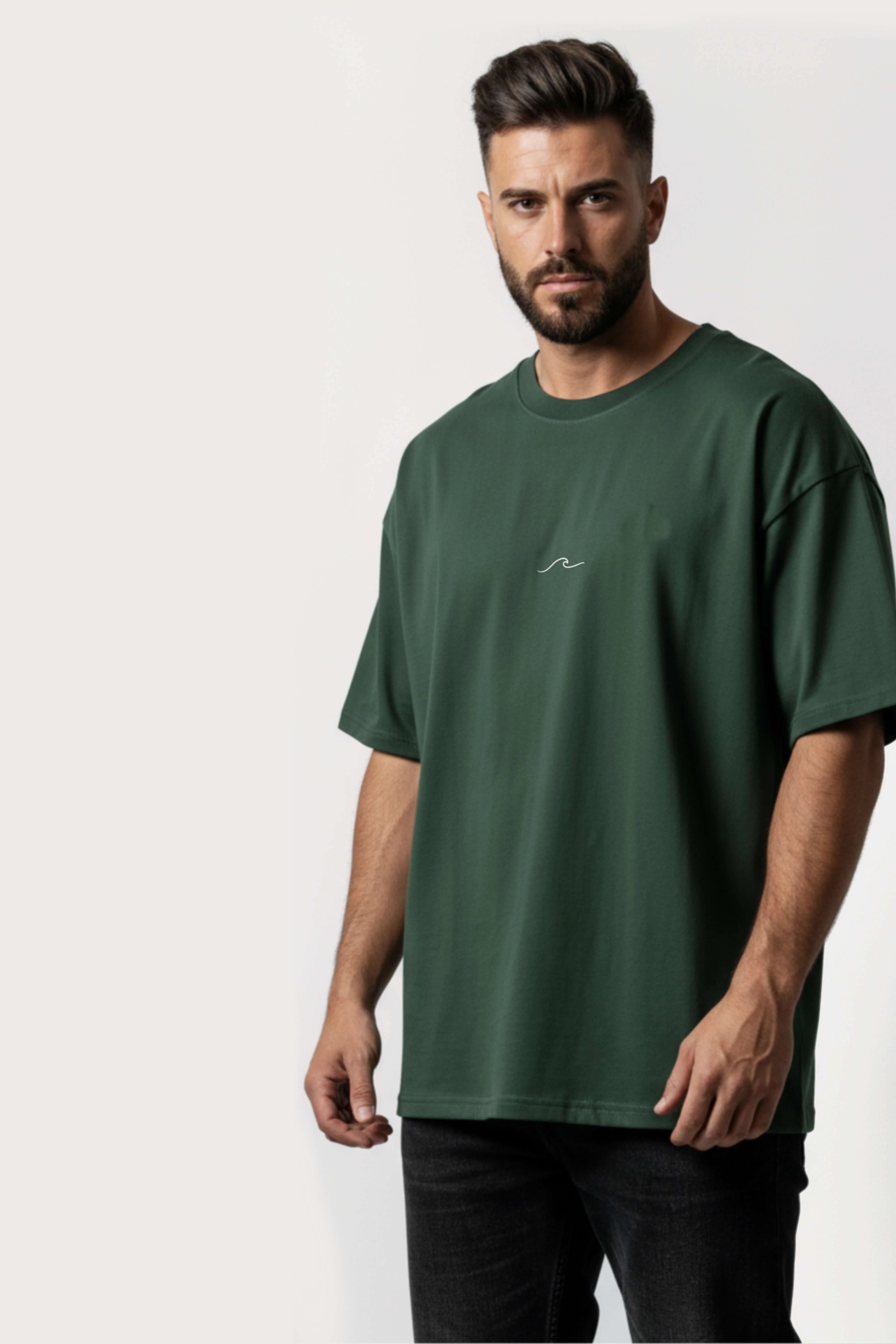 Men's Green Born to Discover Oversized T-Shirt