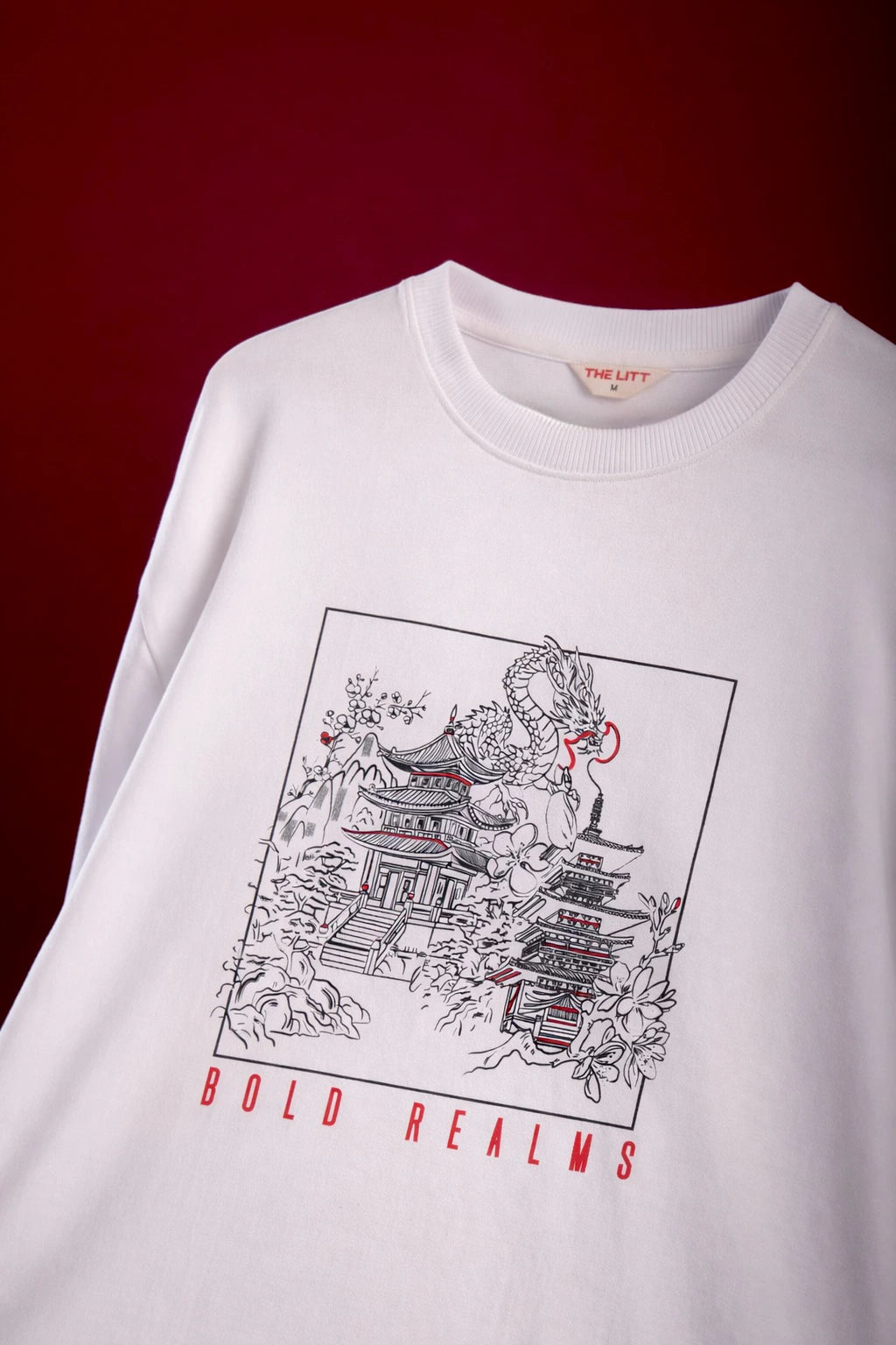 Men's White Bold Realms Oversized T-Shirt