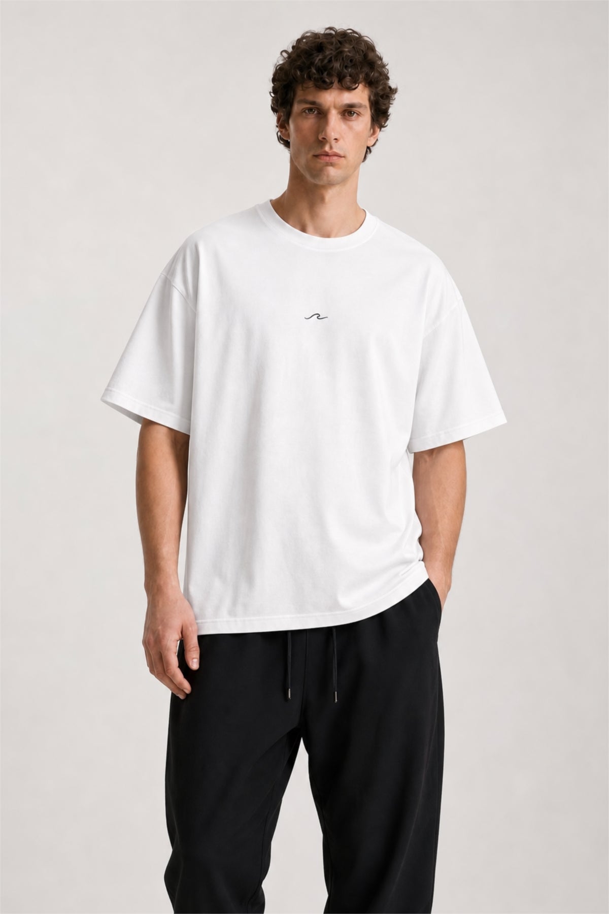 Men's White Born to Discover Oversized T-Shirt