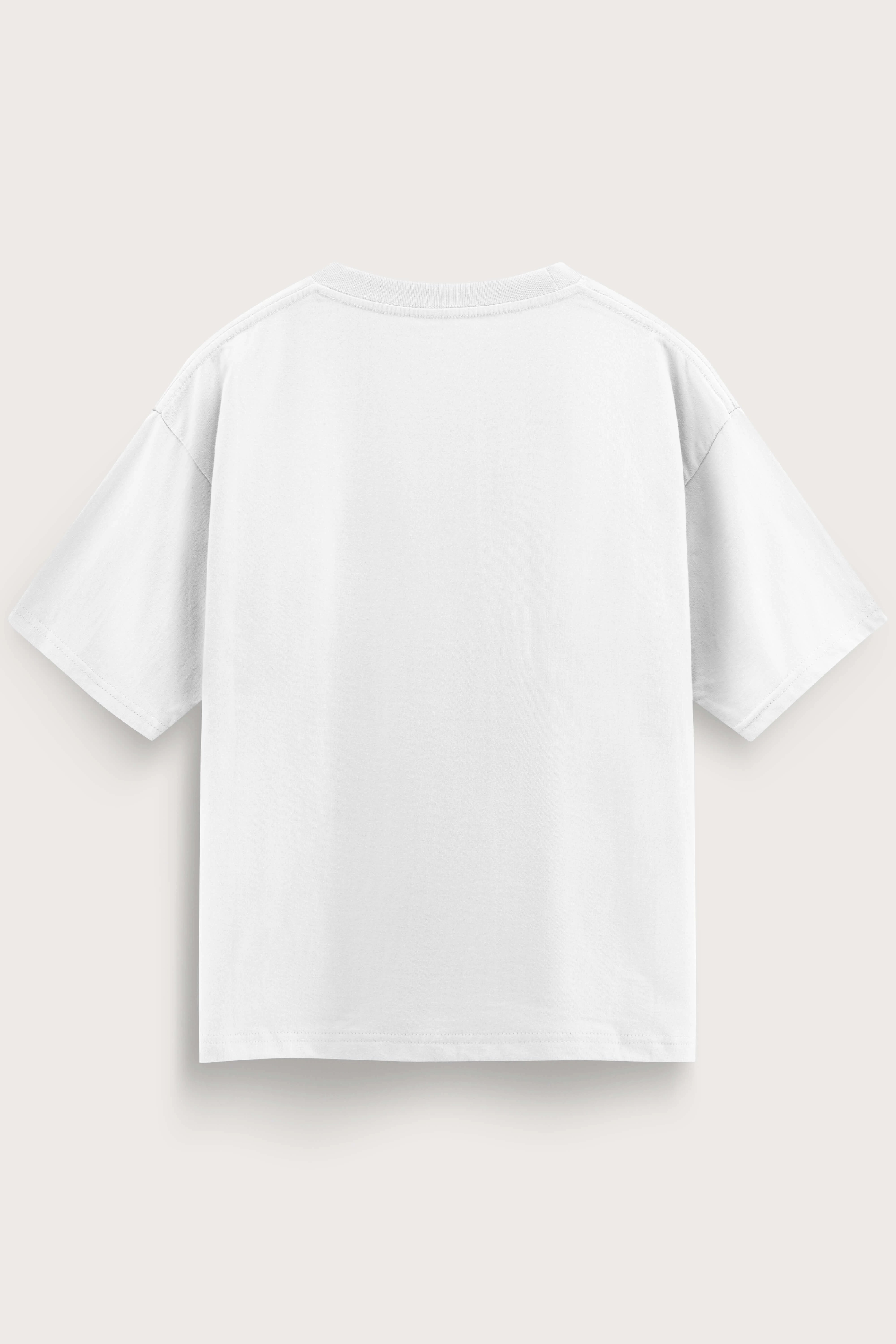 Men's White Explore Oversized T-Shirt