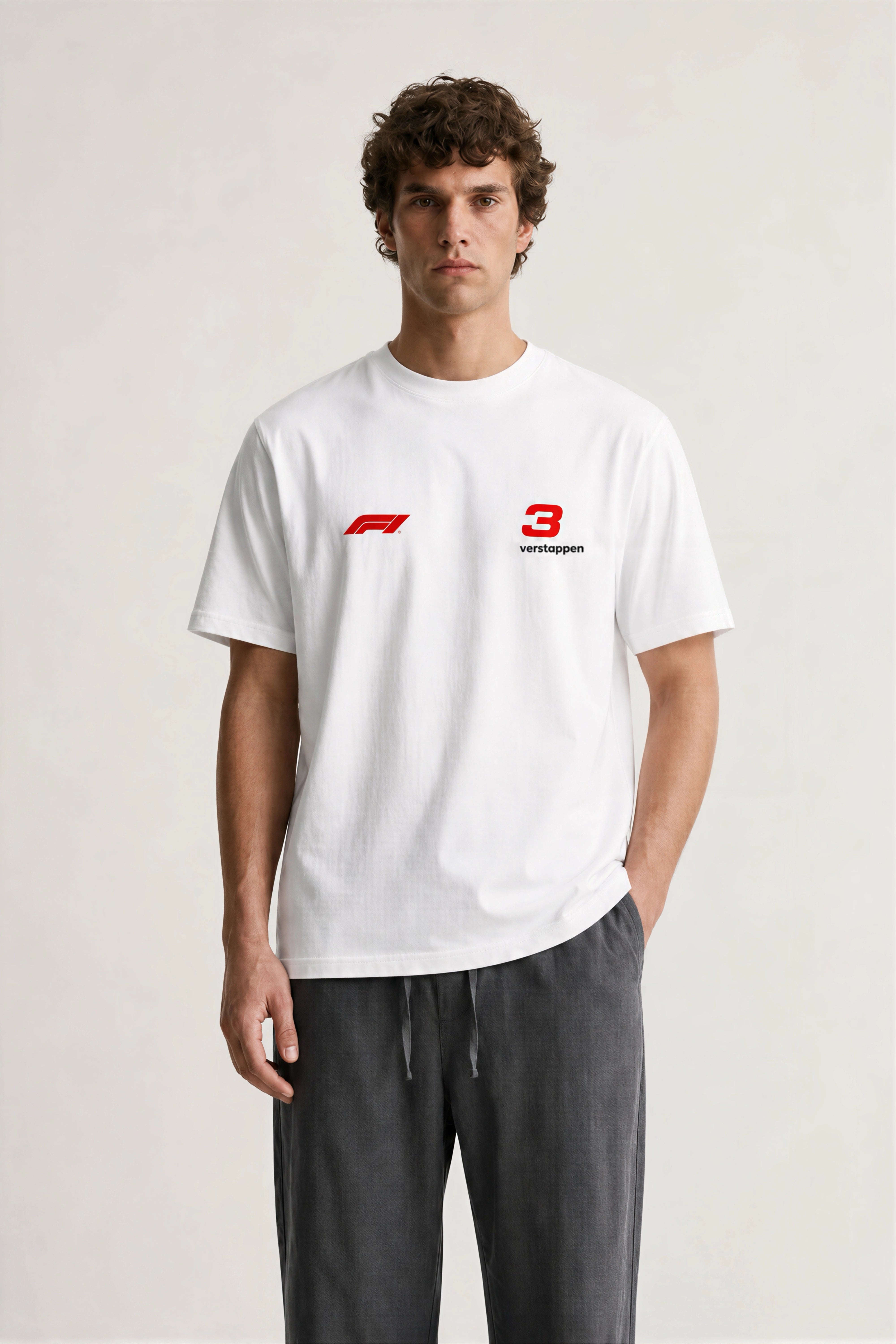Men’s White Max Verstappen Oversized T-shirt