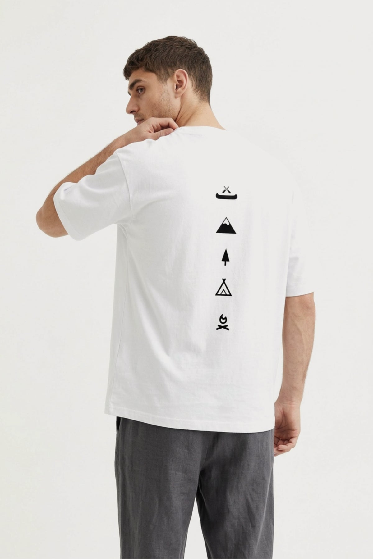 Men's White Escape Oversized T-Shirt