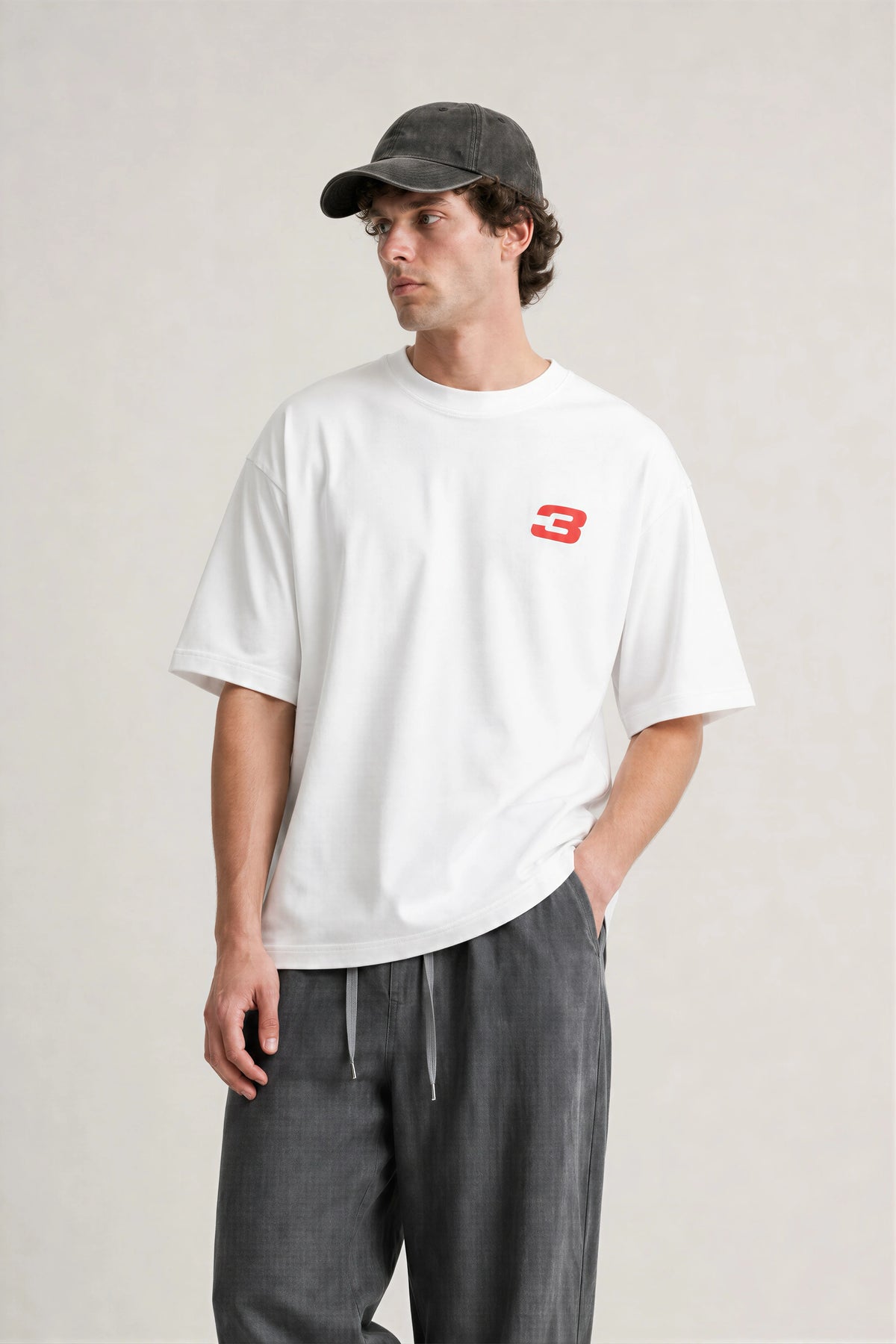 Max Verstappen T-Shirt Oversized Fit White 240 GSM Cotton