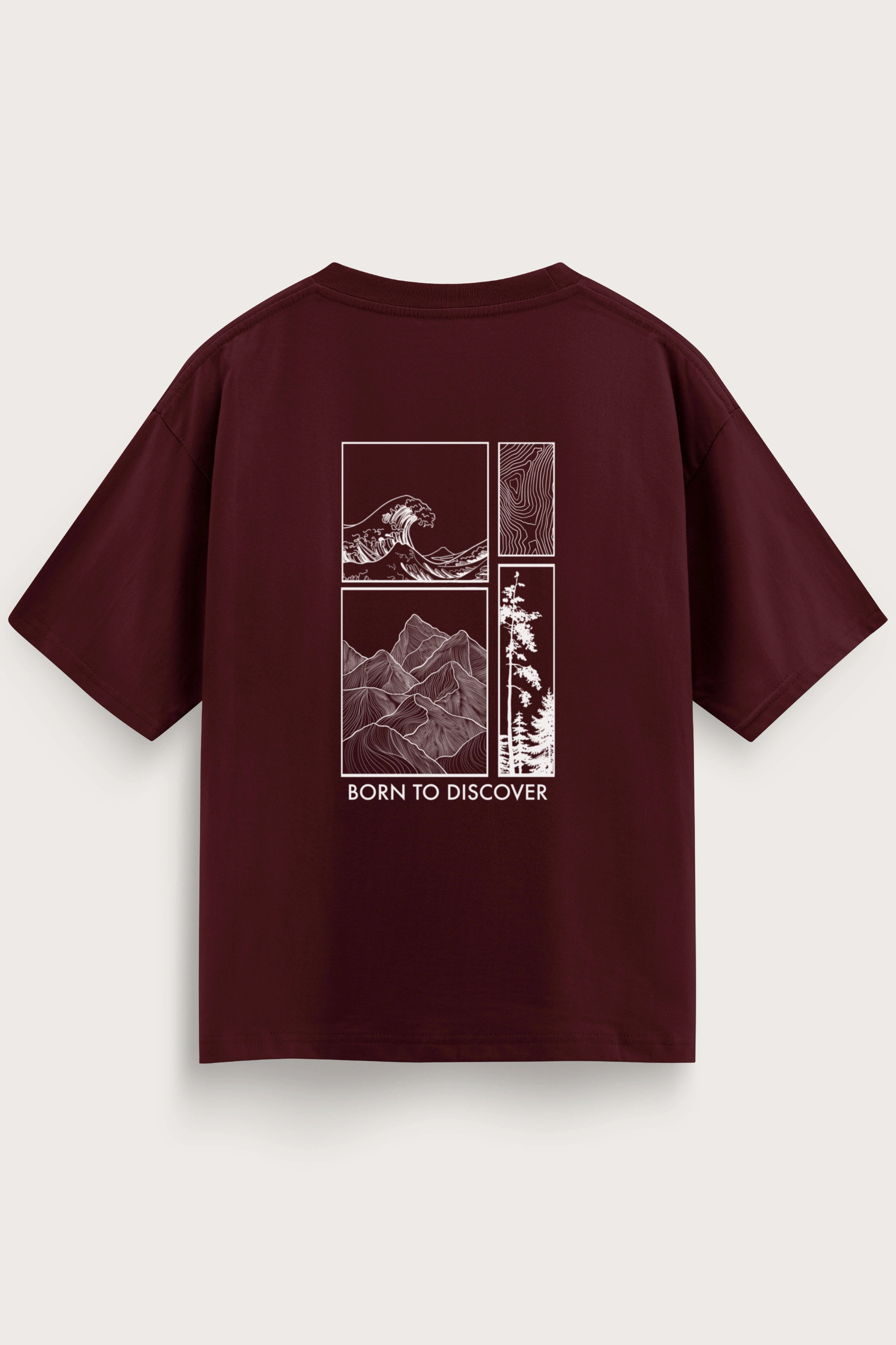 Men's Wine Born to Discover Oversized T-Shirt