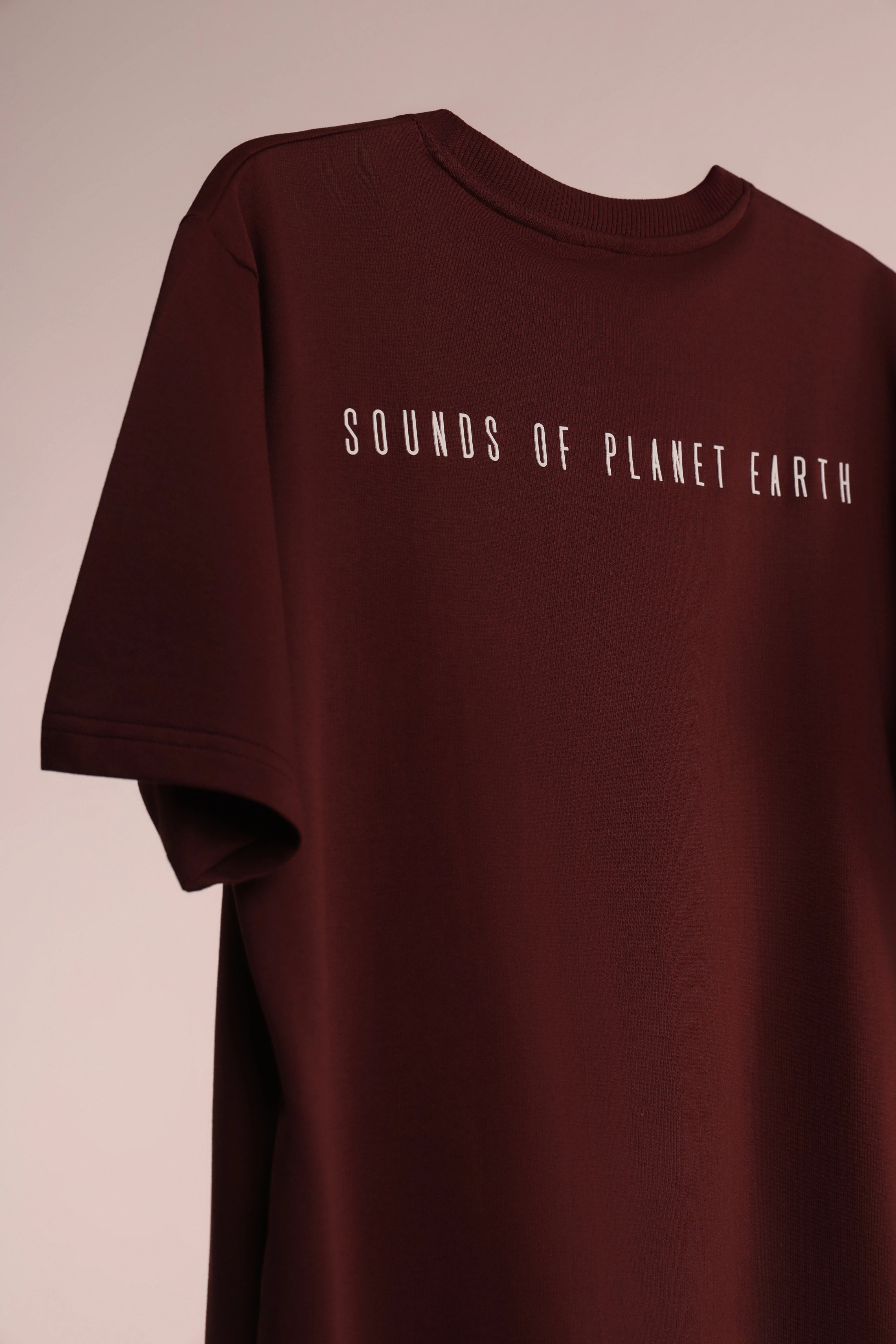 Men's Wine Sounds of Planet Earth Oversized T-Shirt