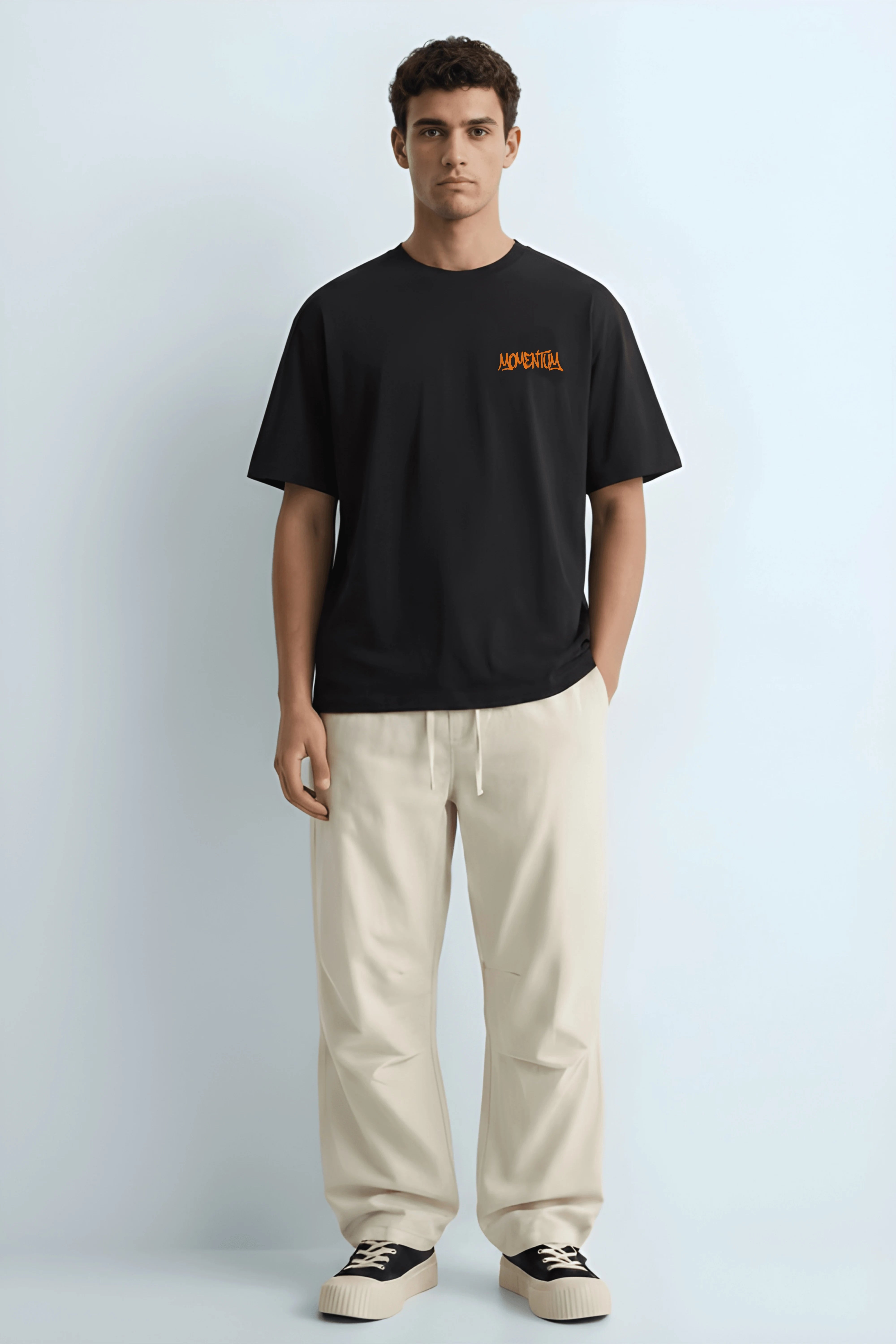 Relaxed Fit Momentum Black T‑Shirt for Men