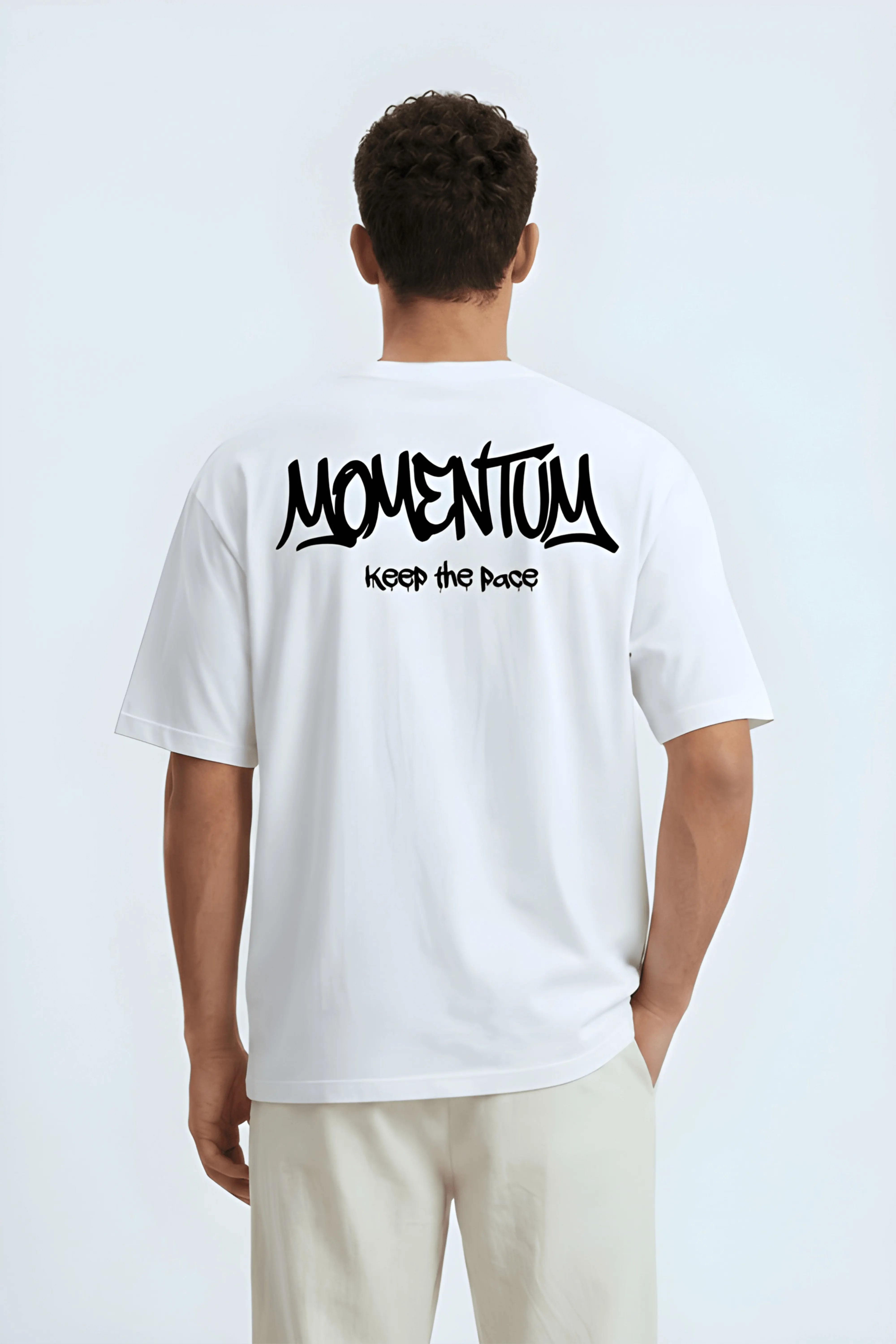 Relaxed Fit Momentum White T‑Shirt for Men