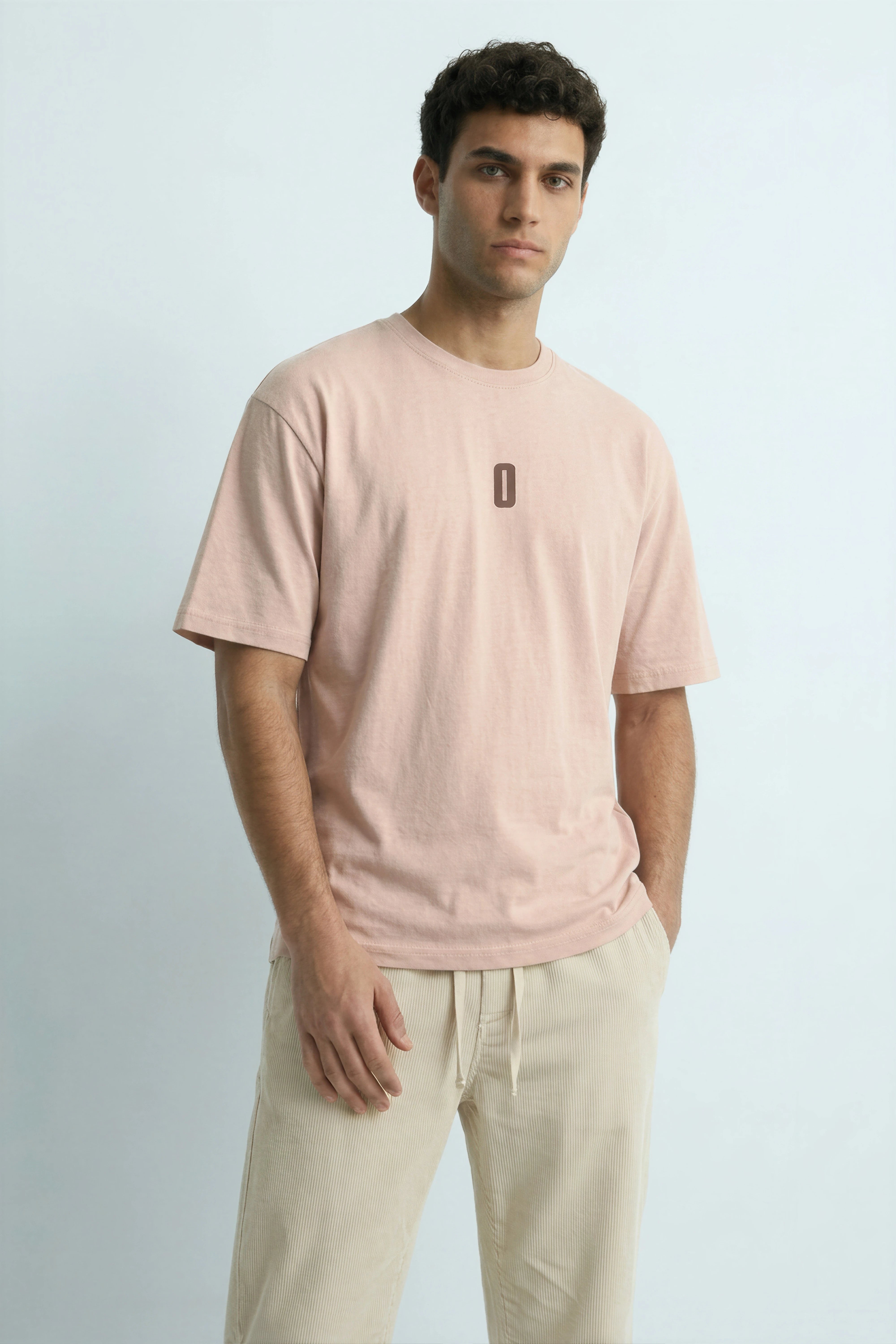 Relaxed Fit 0 Beige T‑Shirt for Men