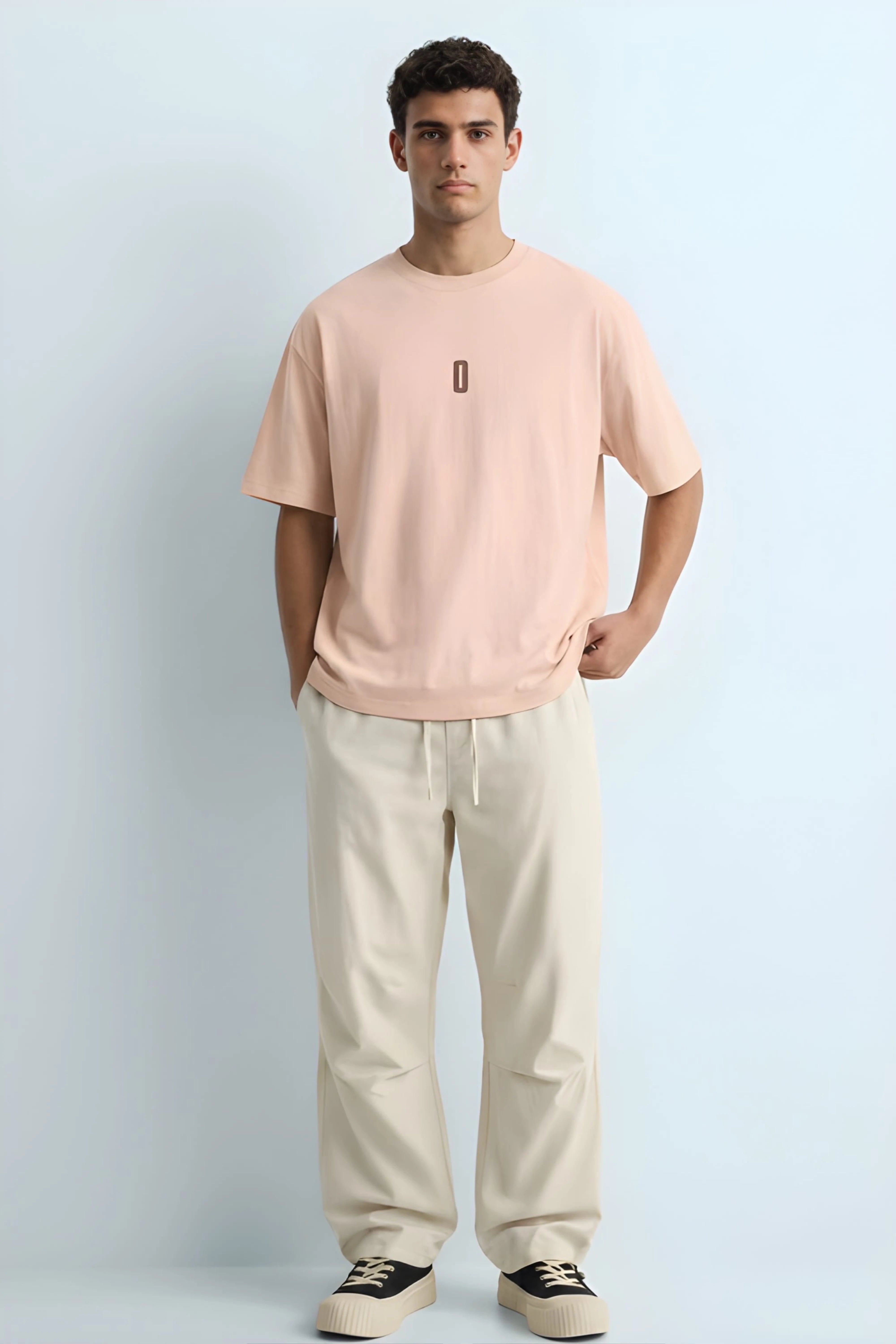 Relaxed Fit 0 Beige T‑Shirt for Men
