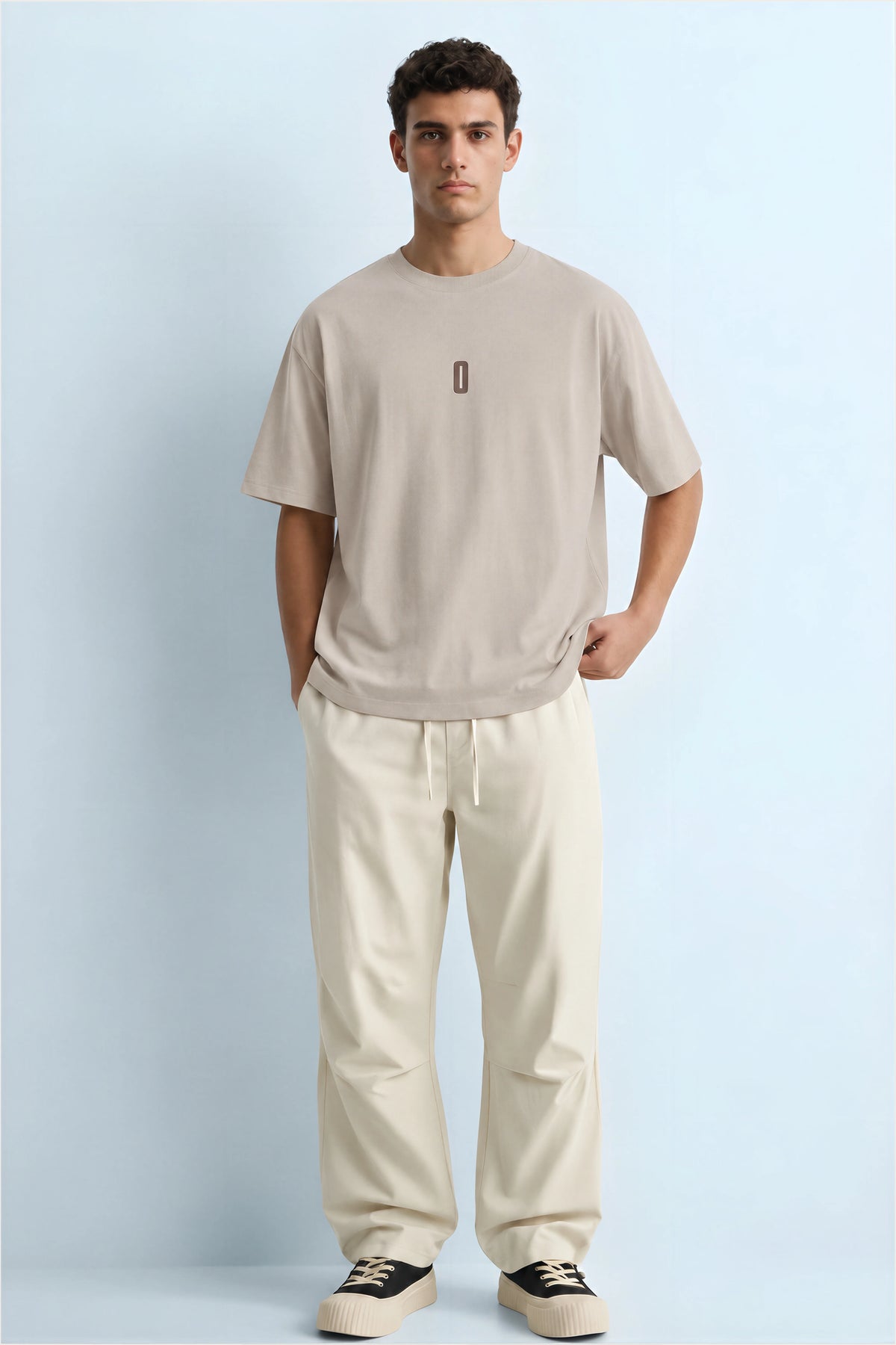 Relaxed Fit 0 Beige T‑Shirt for Men