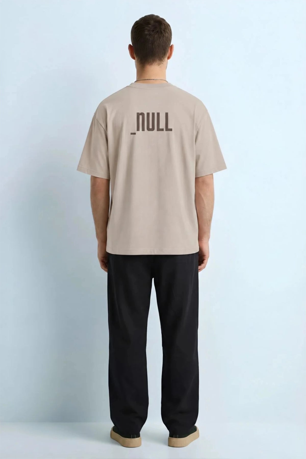 Relaxed Fit Null Beige T-Shirt for Men