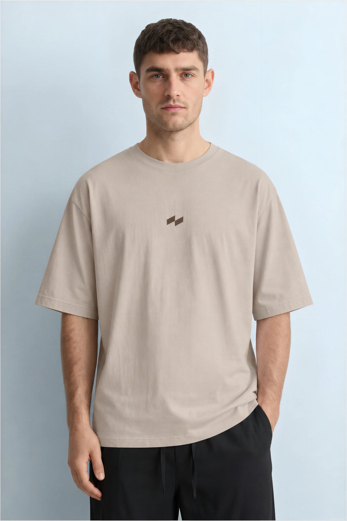 Relaxed Fit Null Beige T-Shirt for Men