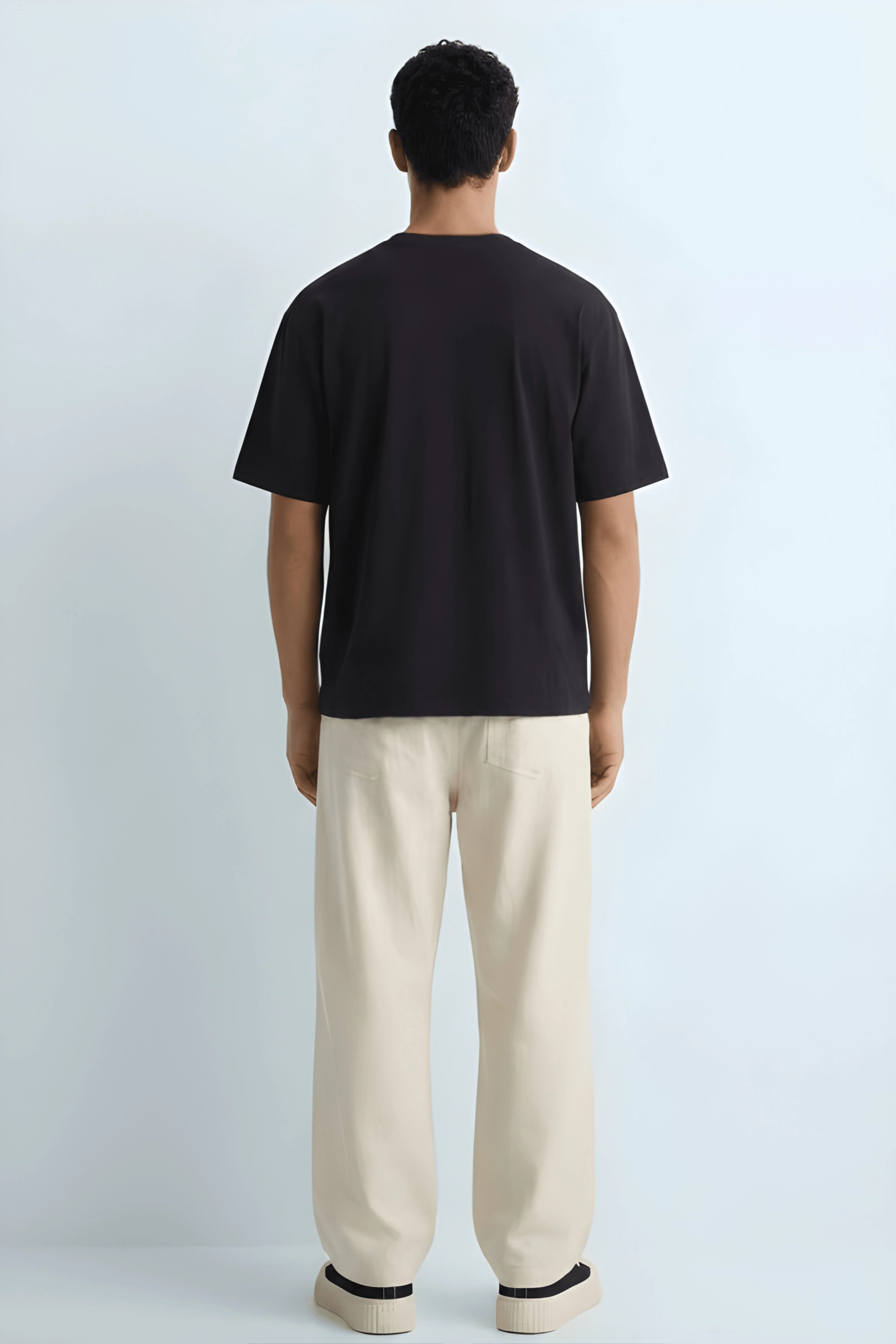 Relaxed Fit 0 Black T‑Shirt for Men