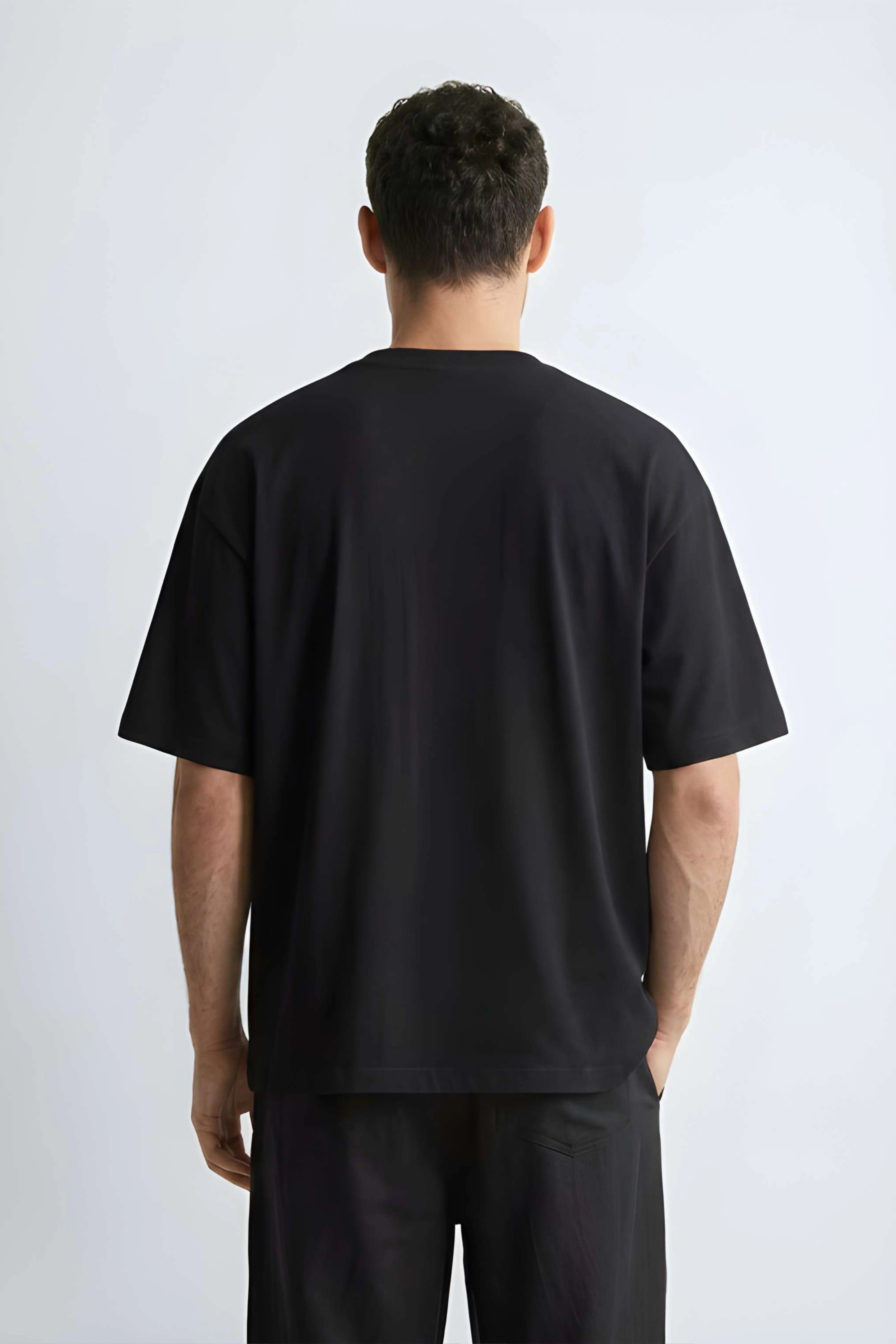 Relaxed Fit Pie Black T‑Shirt for Men